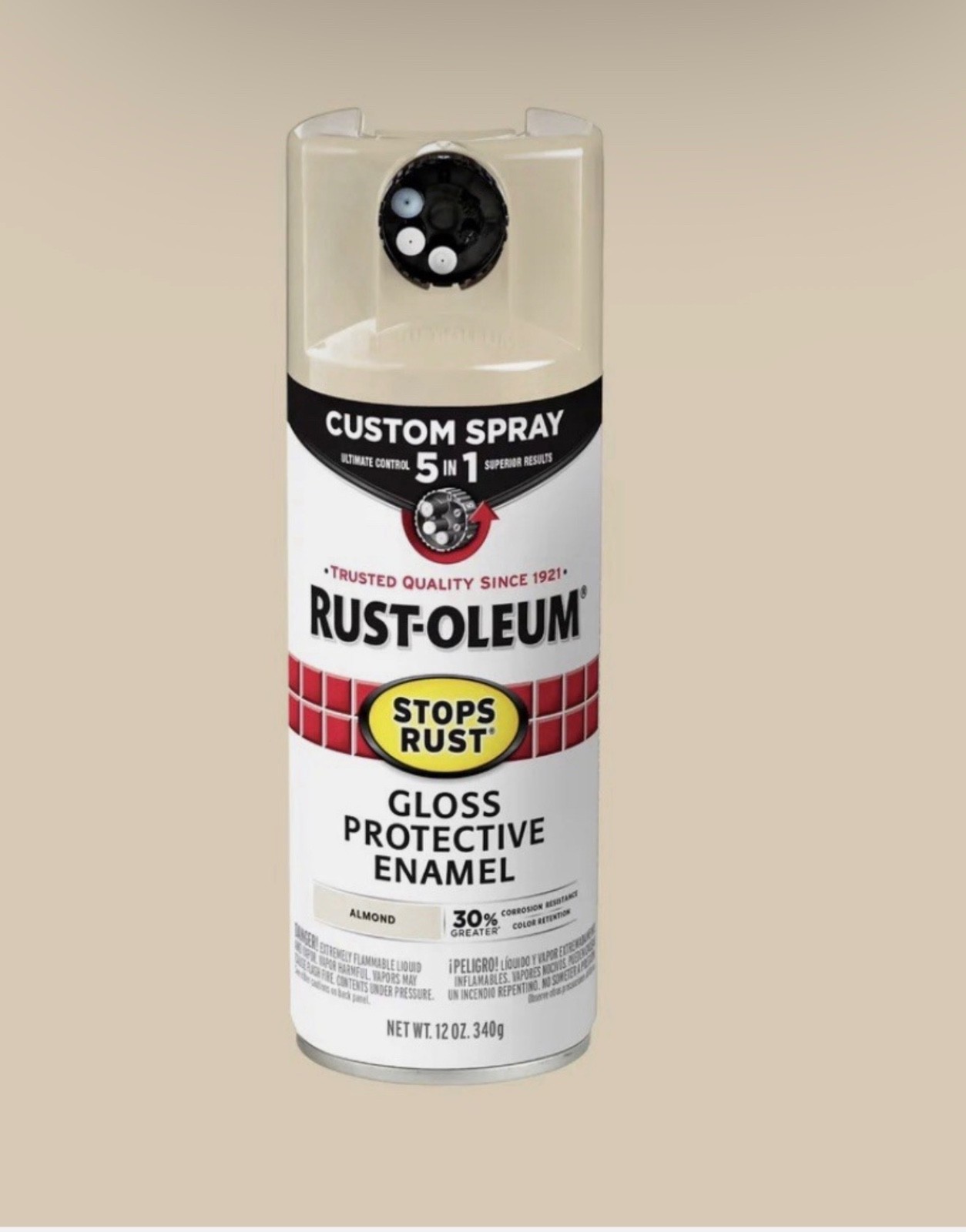 Rust-Oleum Custom Spray 5-in-1 Almond 12 oz Adjustable Spray