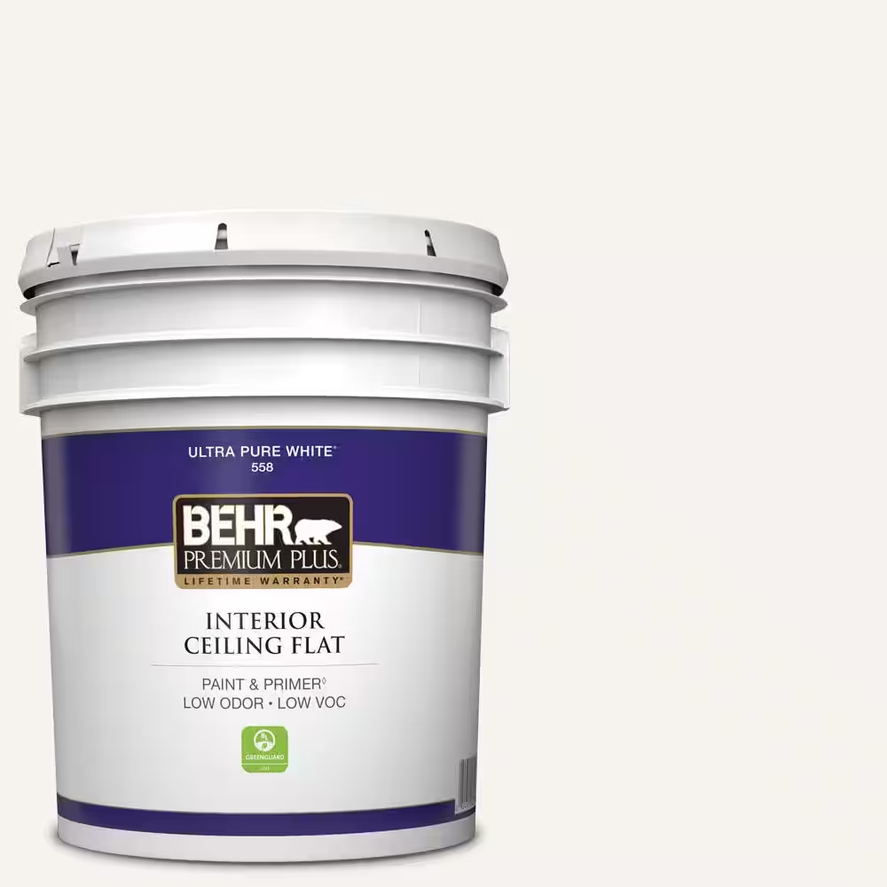 5 Gal. Ultra Pure White Ceiling Flat Interior Paint & Primer