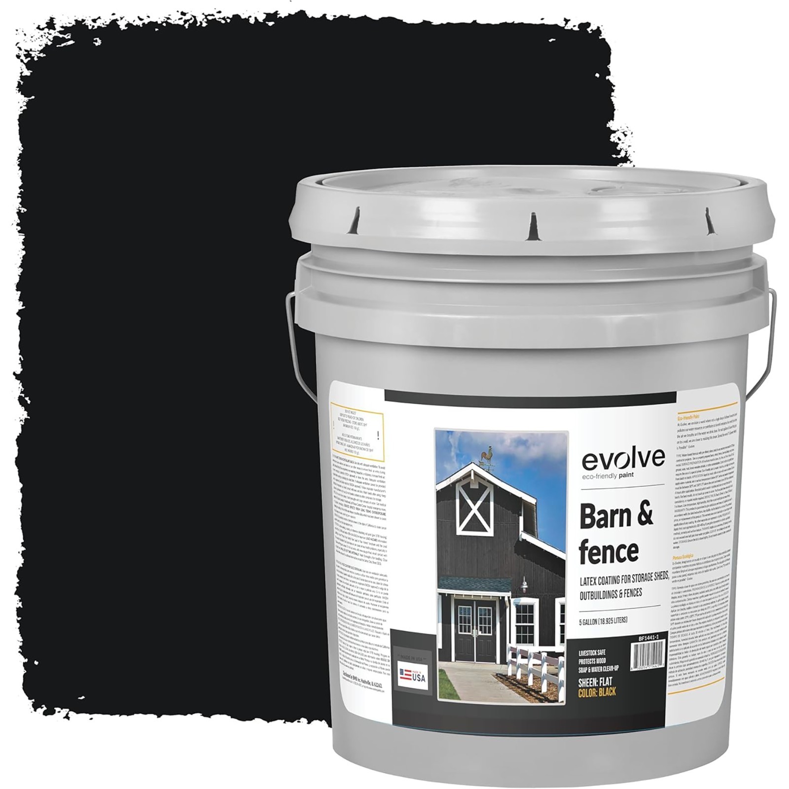 Evolve Barn & Fence Latex Coating Black 5gal