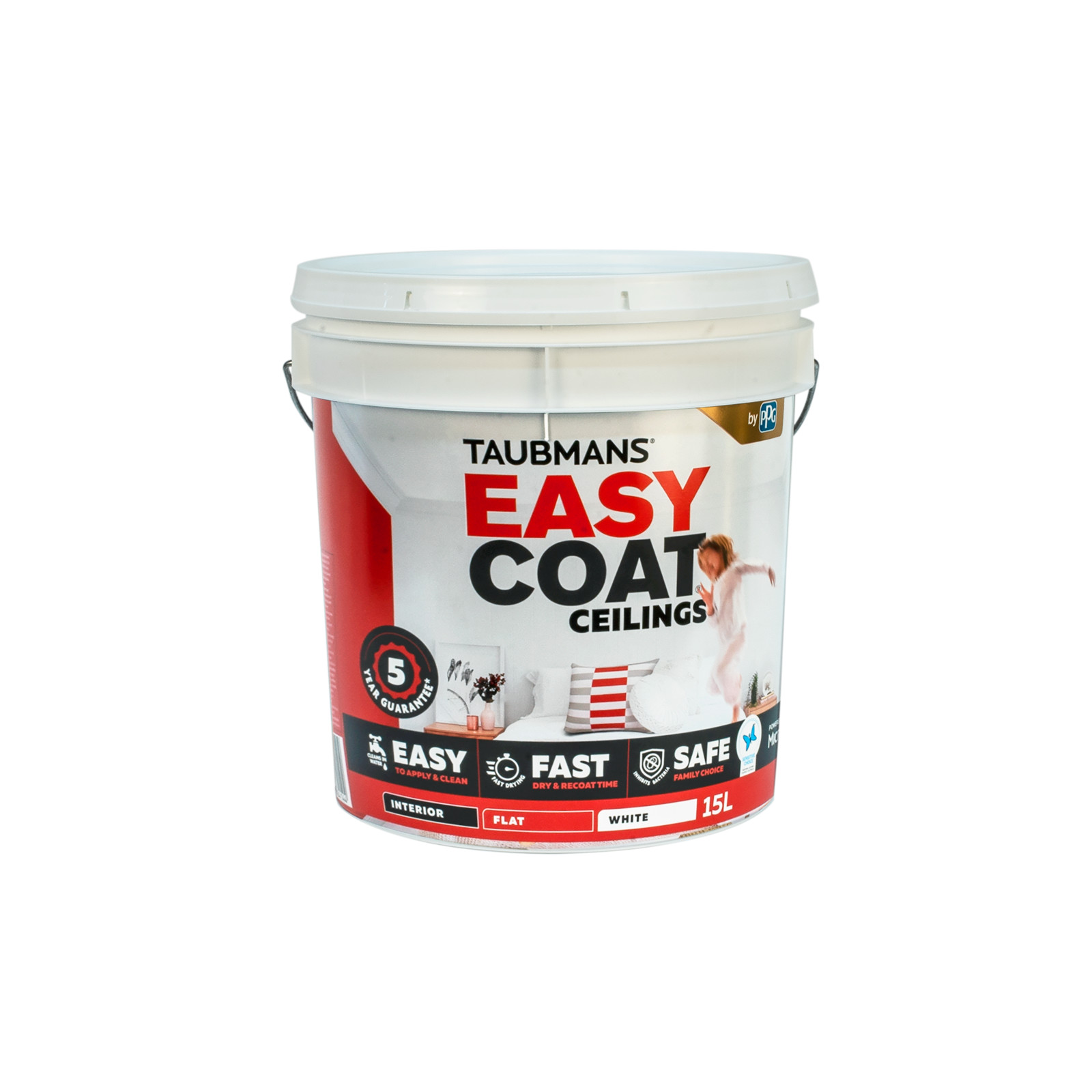 Taubmans 15L White Flat Easycoat Ceiling Paint