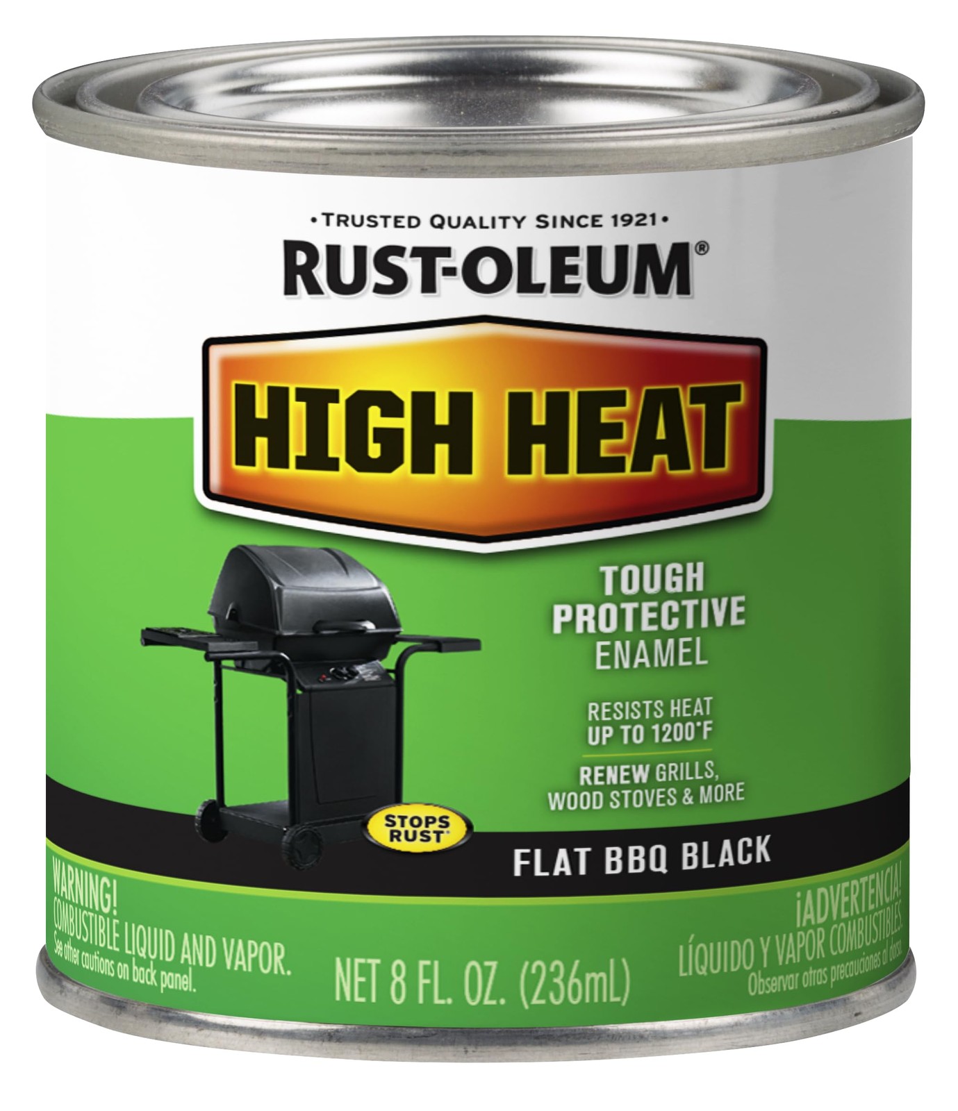 Rust Oleum High Heat Barbecue Grill Paint 8 Fl Oz Black Oil Based Formula