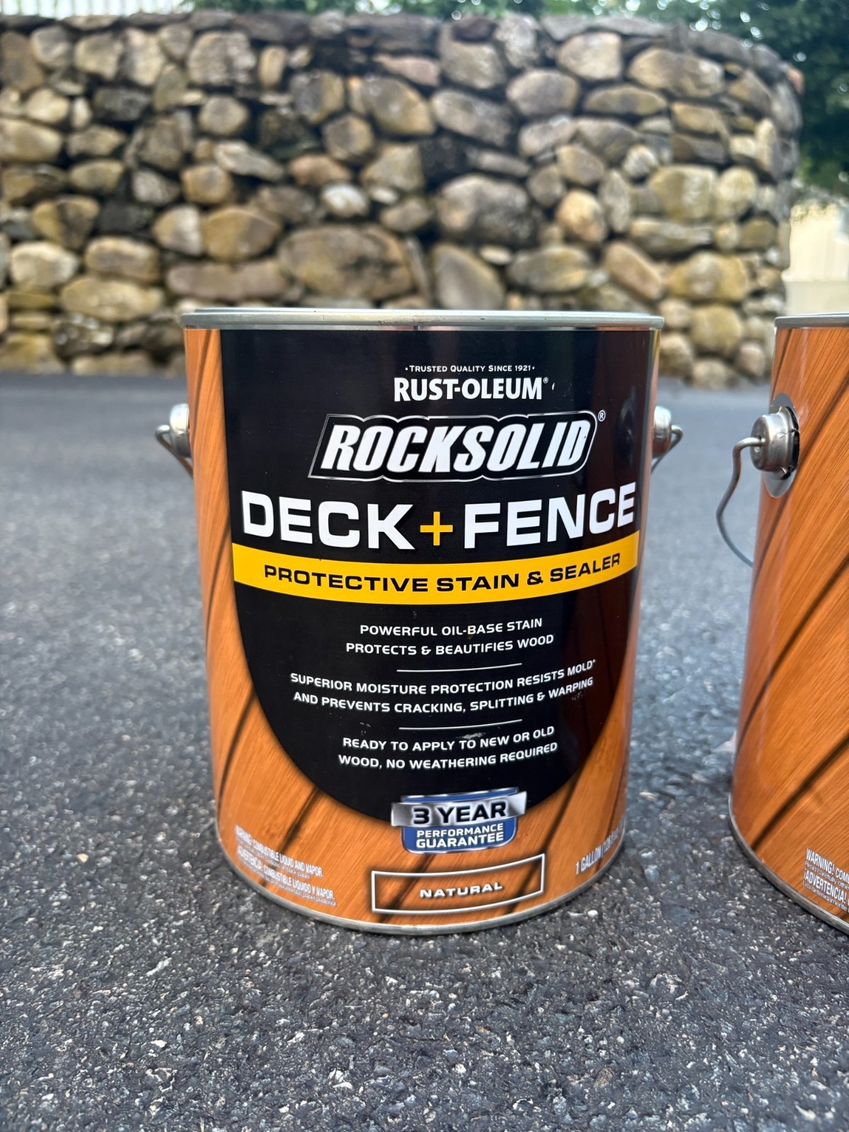 Rust-Oleum RockSolid Natural Deck & Fence Exterior Wood Stain 1 Gal New