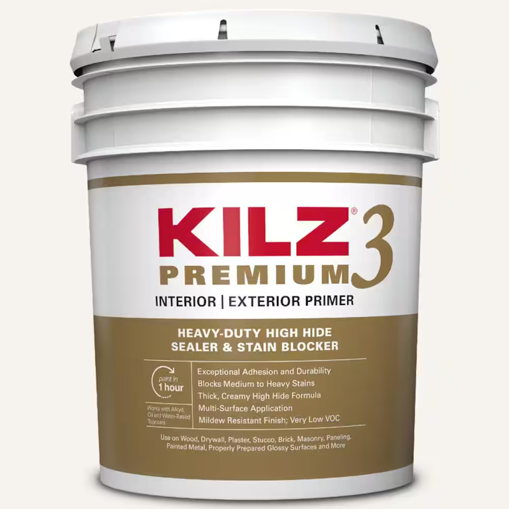PREMIUM 5 Gal. White Interior/Exterior Primer, Heavy-Duty High Hide Sealer, and