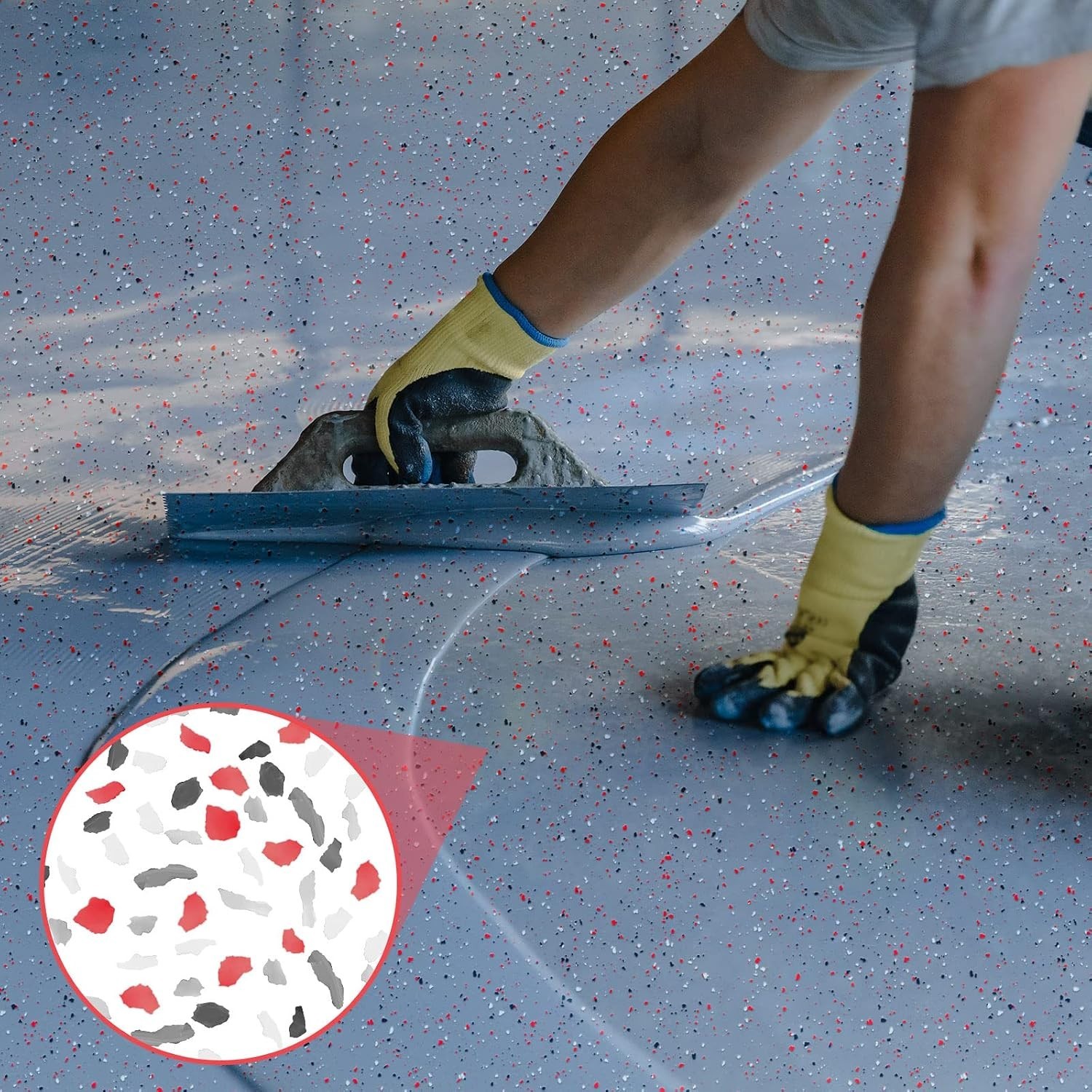 Versatile 2.8 Kg Epoxy Flakes in Black, White, Grey, Red for Elegant Surfaces