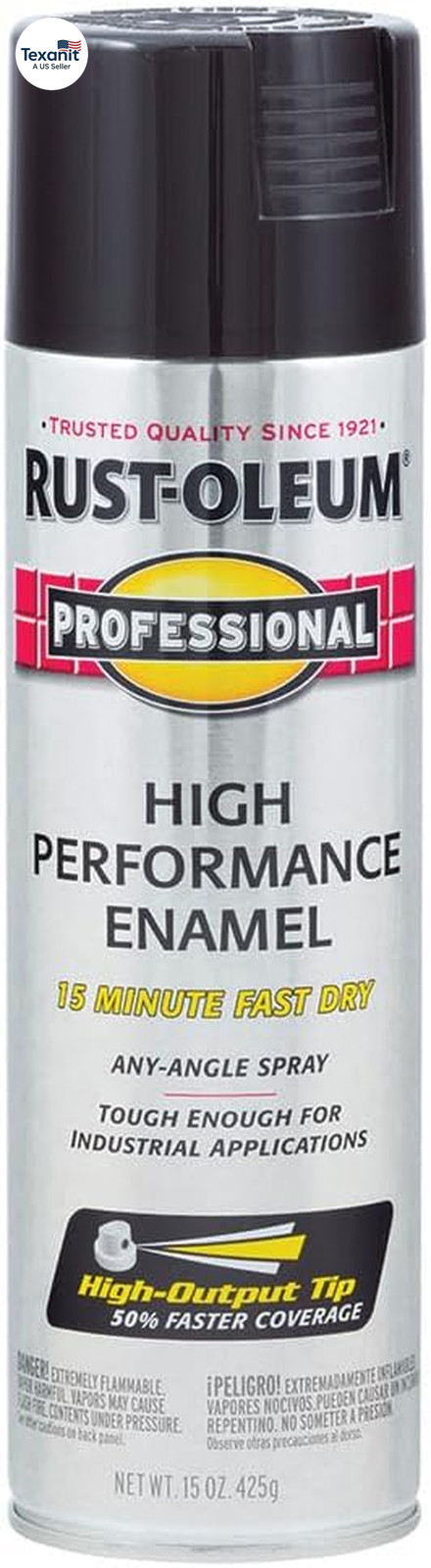 7579838 Professional High Performance Enamel Spray Paint, 15 Oz, Gloss Black, (P
