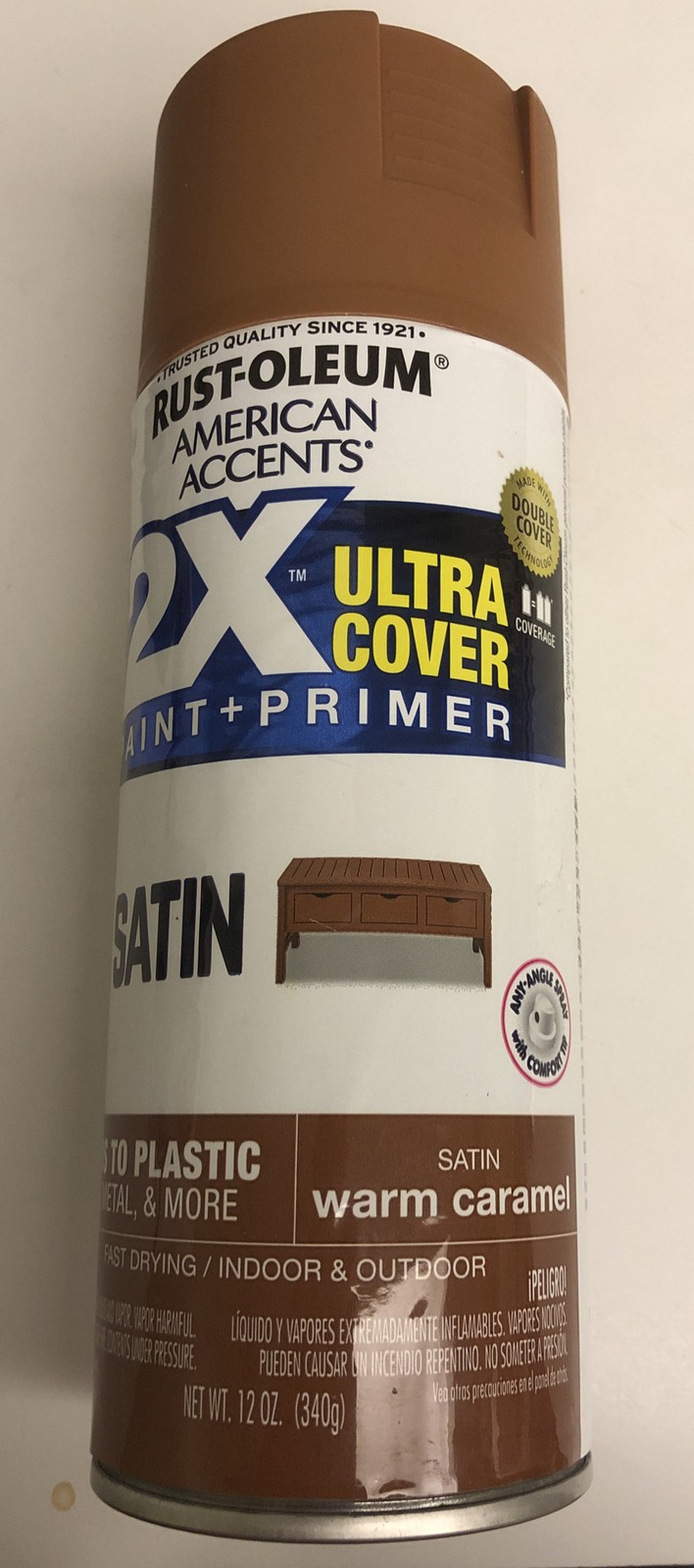 (2) Rust-Oleum 327924 American Accents Spray Paint, 12 Oz, Satin Warm Carmel
