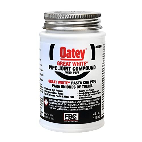 Pipe Thread Sealant 4 fl oz, Brush-Top Can, Great White Pipe Joint 4 oz