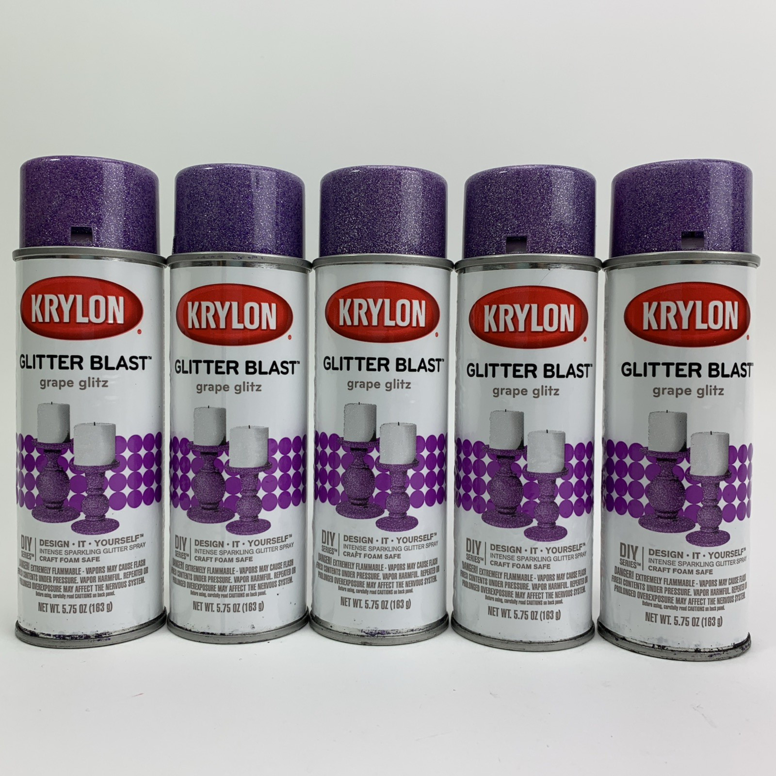 5x Krylon Glitter Blast Spray Paint GRAPE GLITZ PURPLE 5.75 oz each NEW