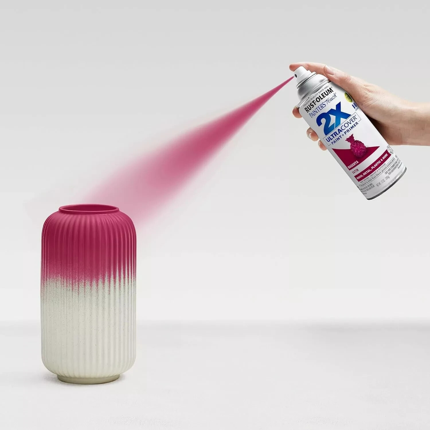 Rust-Oleum Painter’s Touch 2X Ultra Cover Spray Paint 12oz Satin Magenta