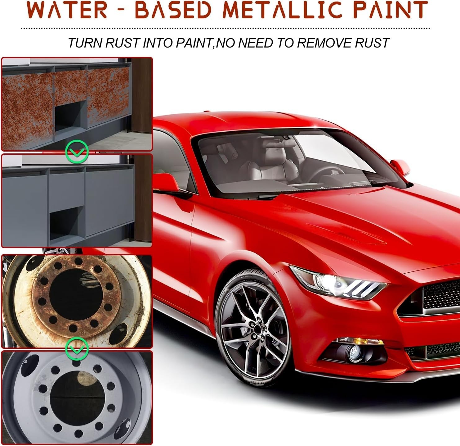 Versatile Car Anti-Rust Paint with Brush – Waterproof Rust Conversion Paint