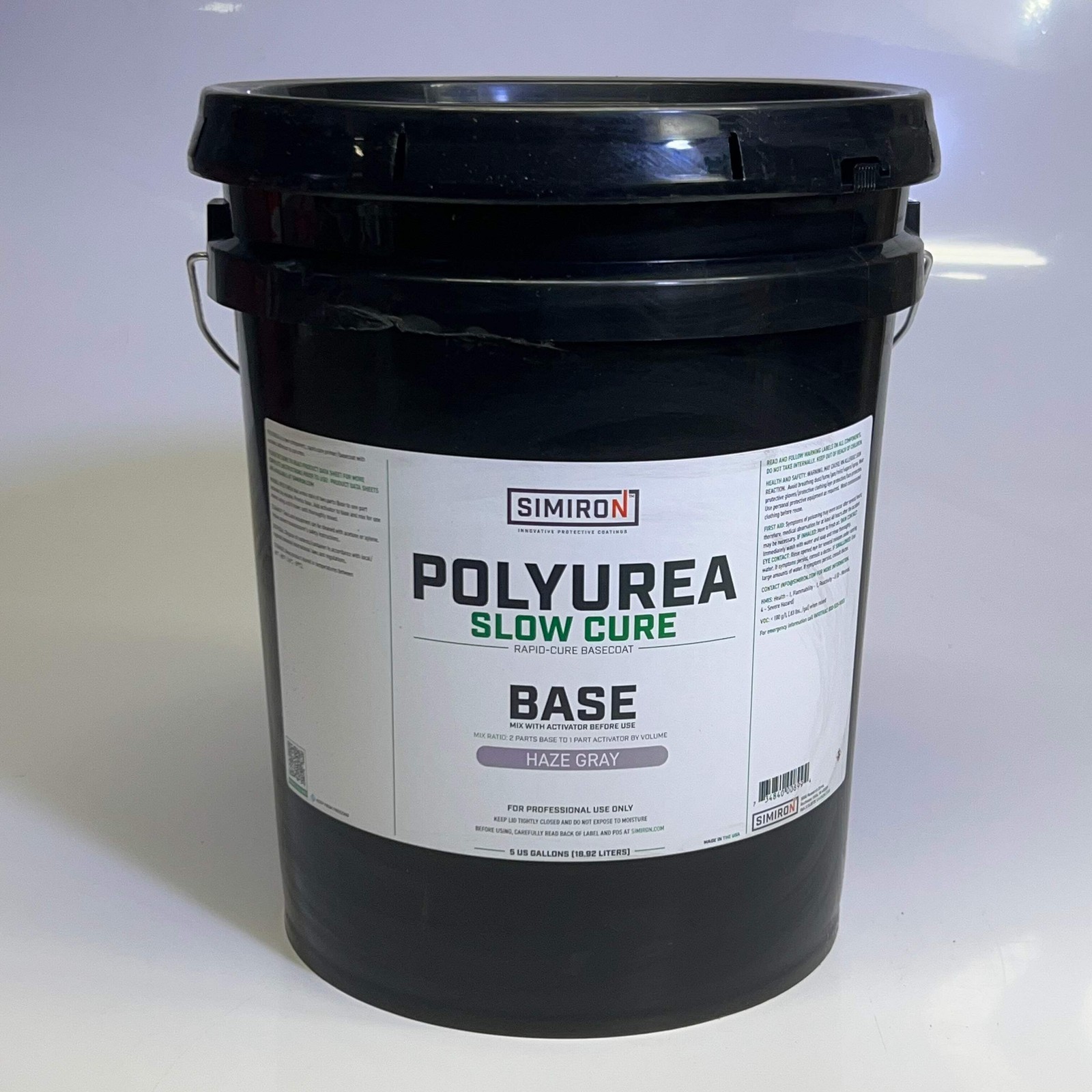 SIMIRON Polyurea Slow Cure Base, Haze Gray 5 GAl. 40009823