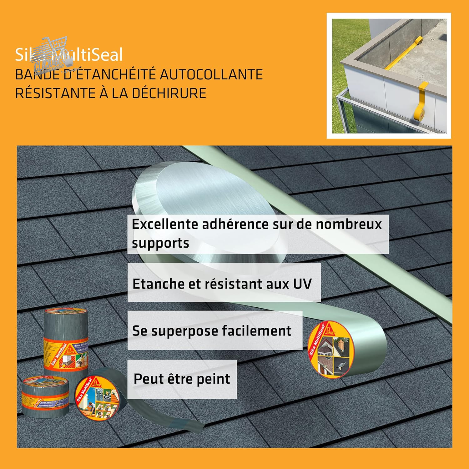 Sika Multiseal Terracotta Bituminous Sealing Tape Roofs Gutters 15x10m