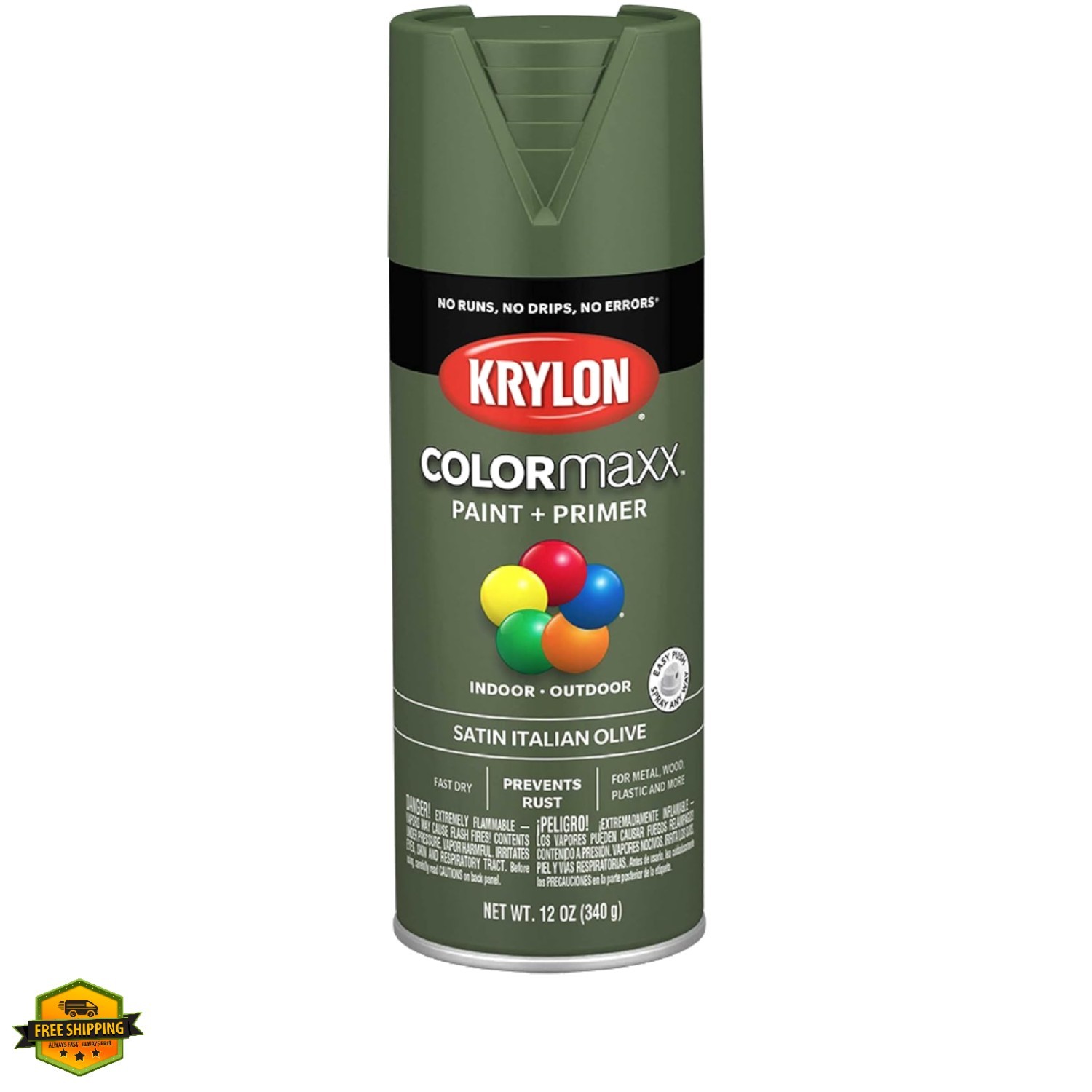 ColorMaxx 12 Oz. Satin Spray Paint, Italian Olive – 1 Each