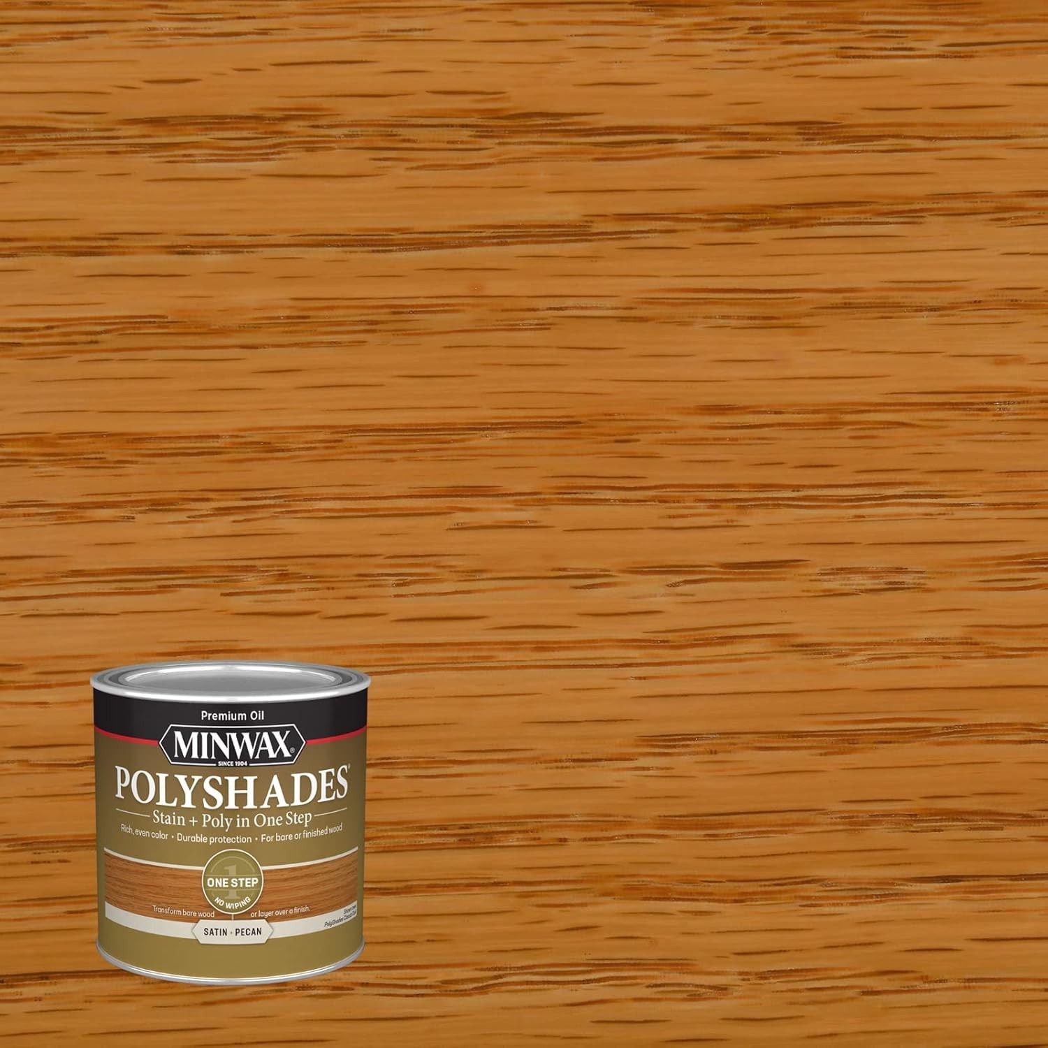 PolyShades Wood Stain and Polyurethane Satin Pecan ½ Pint Interior Finish