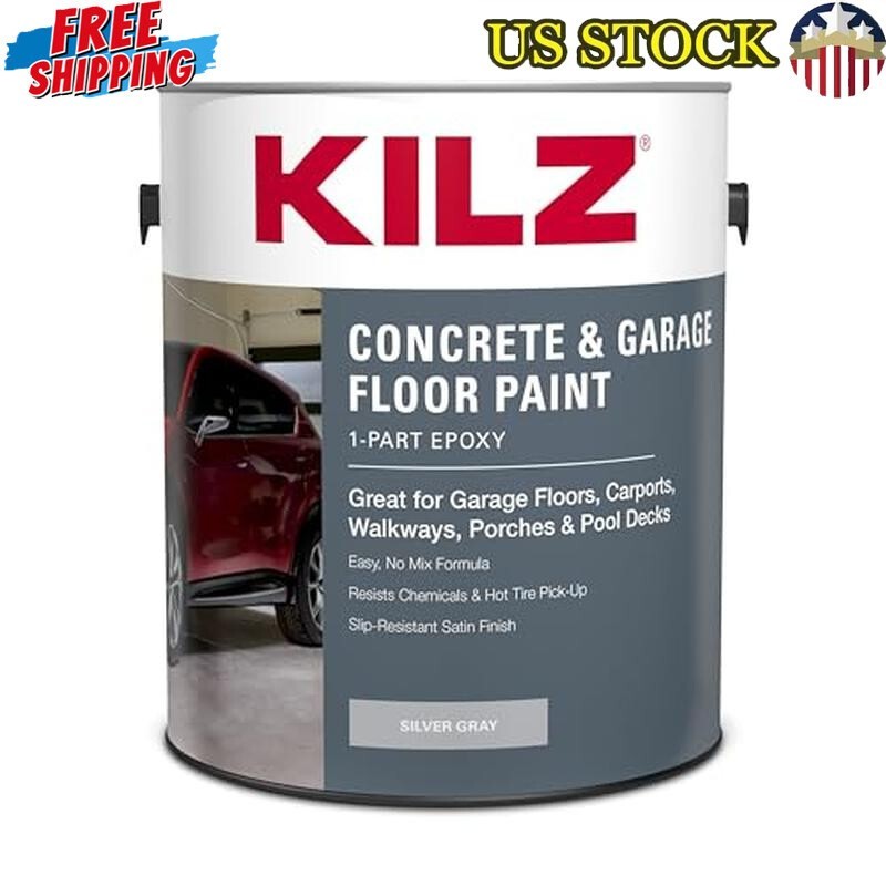 Durable Epoxy Acrylic Floor Paint Concrete Garage Basement High Traffic Surface