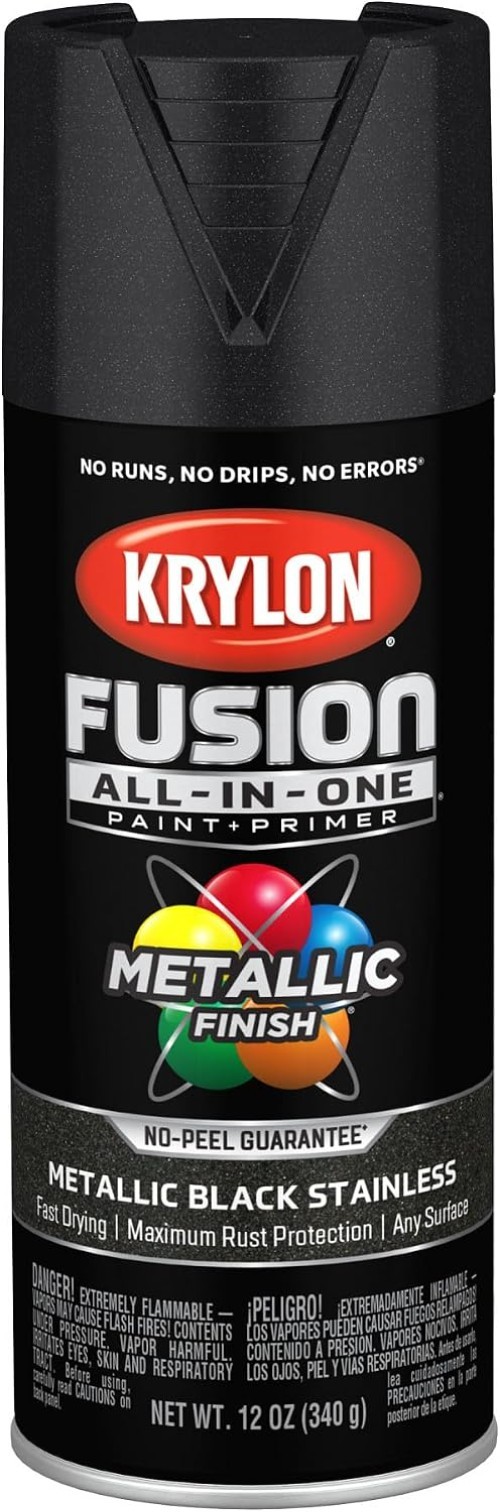 Fast-Drying Rust Resistant 12 oz Aerosol Spray Paint – Black Stainless Steel