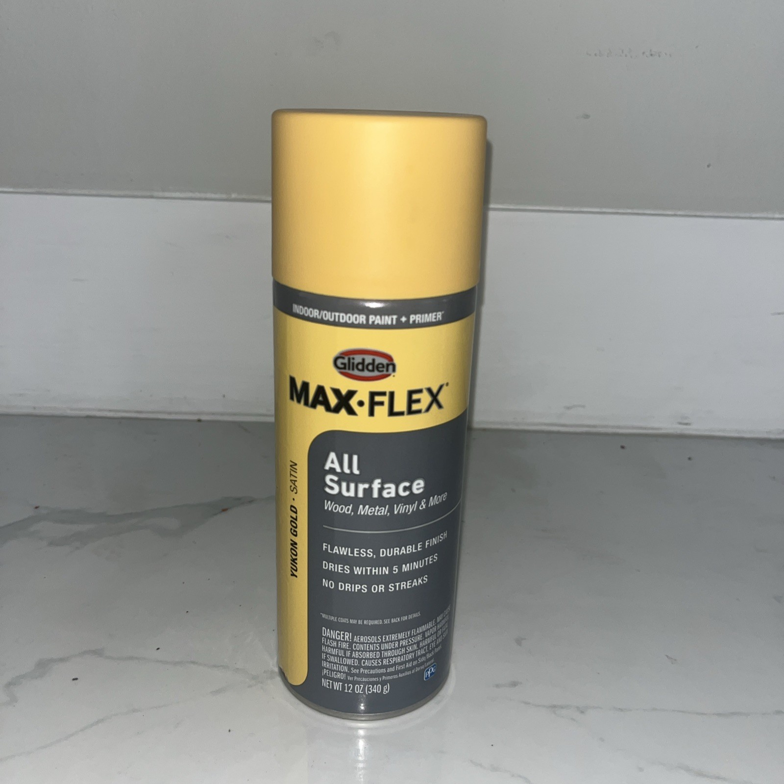 GLIDDEN MAX FLEX Satin Yukon Gold Interior/Exterior All Surface Spray Paint