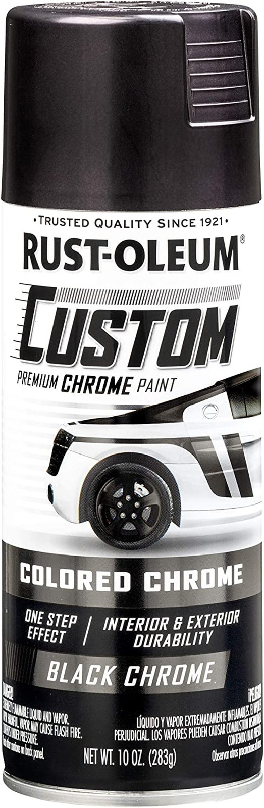 343346 Automotive Custom Chrome Spray Paint, 10 Oz, Black