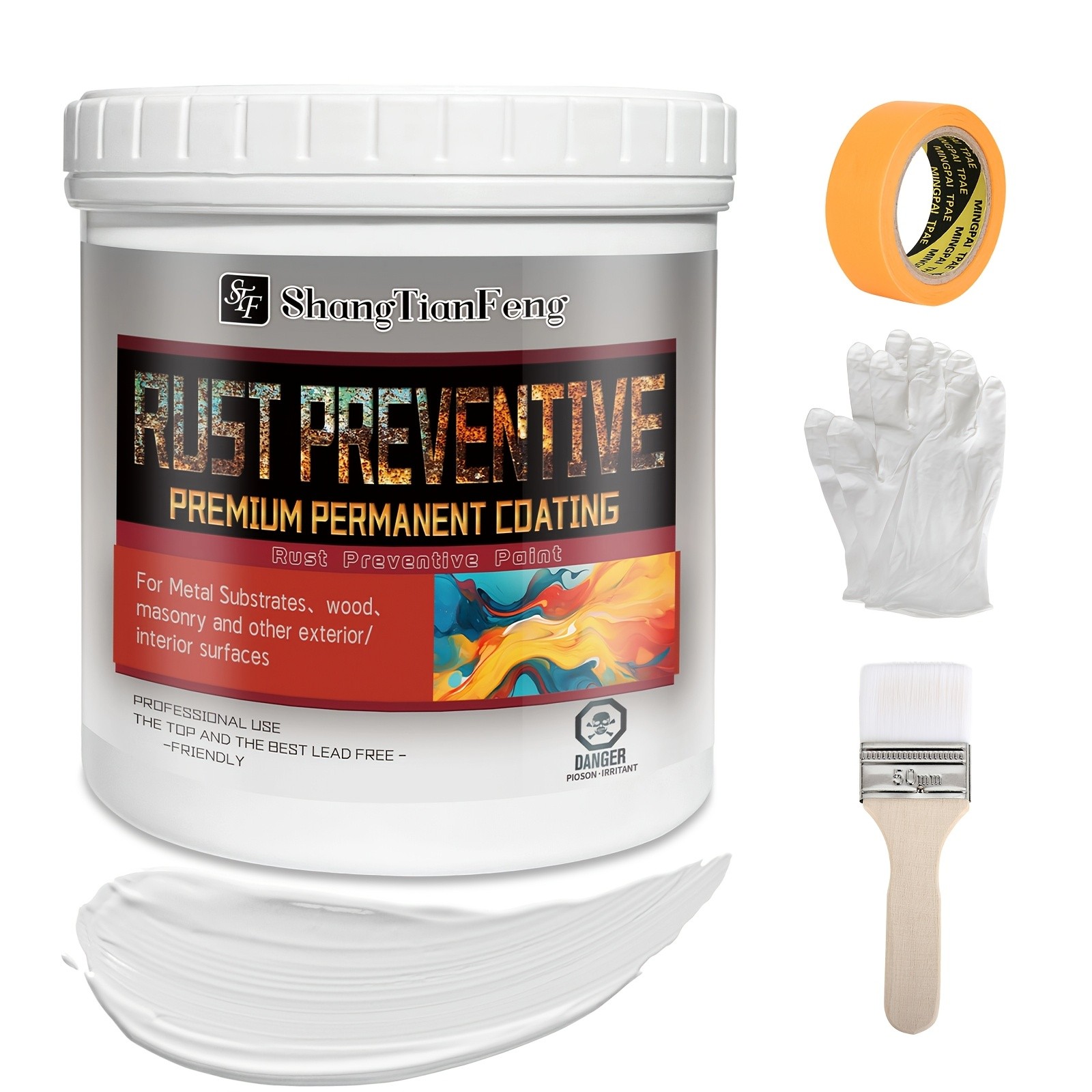 Rust Proof Paint Kit, All-in-1 Rust Converter & Metal Primer, Ideal for Auto