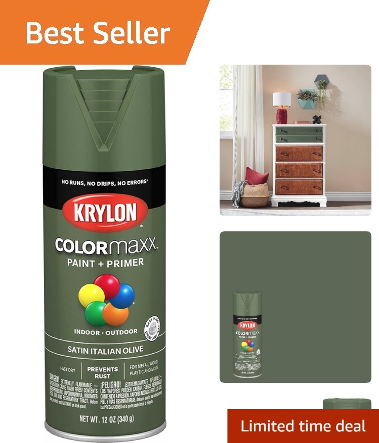 12oz Satin Olive Green Spray Paint – Krylon COLORmaxx for DIY Projects
