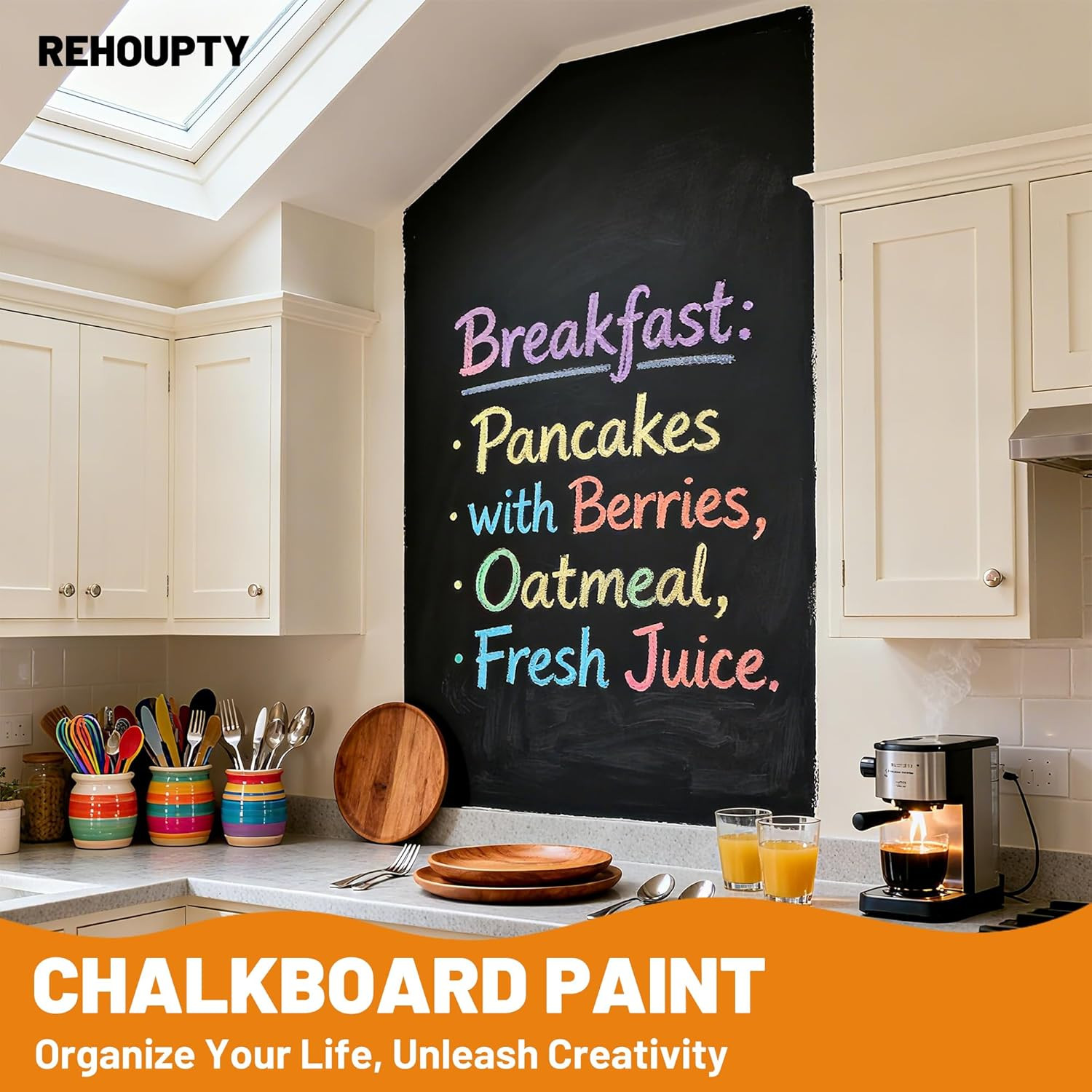 Black Chalkboard Paint – Matte Black Chalk Board Paint, 33.8 Fl Oz Easy to Apply