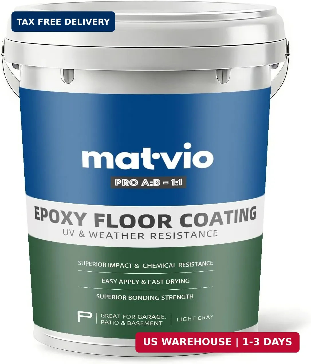 2-Part Epoxy Floor Coating | 1.06 Gal | 1:1 Mix Ratio | Low VOC, Garage & Baseme