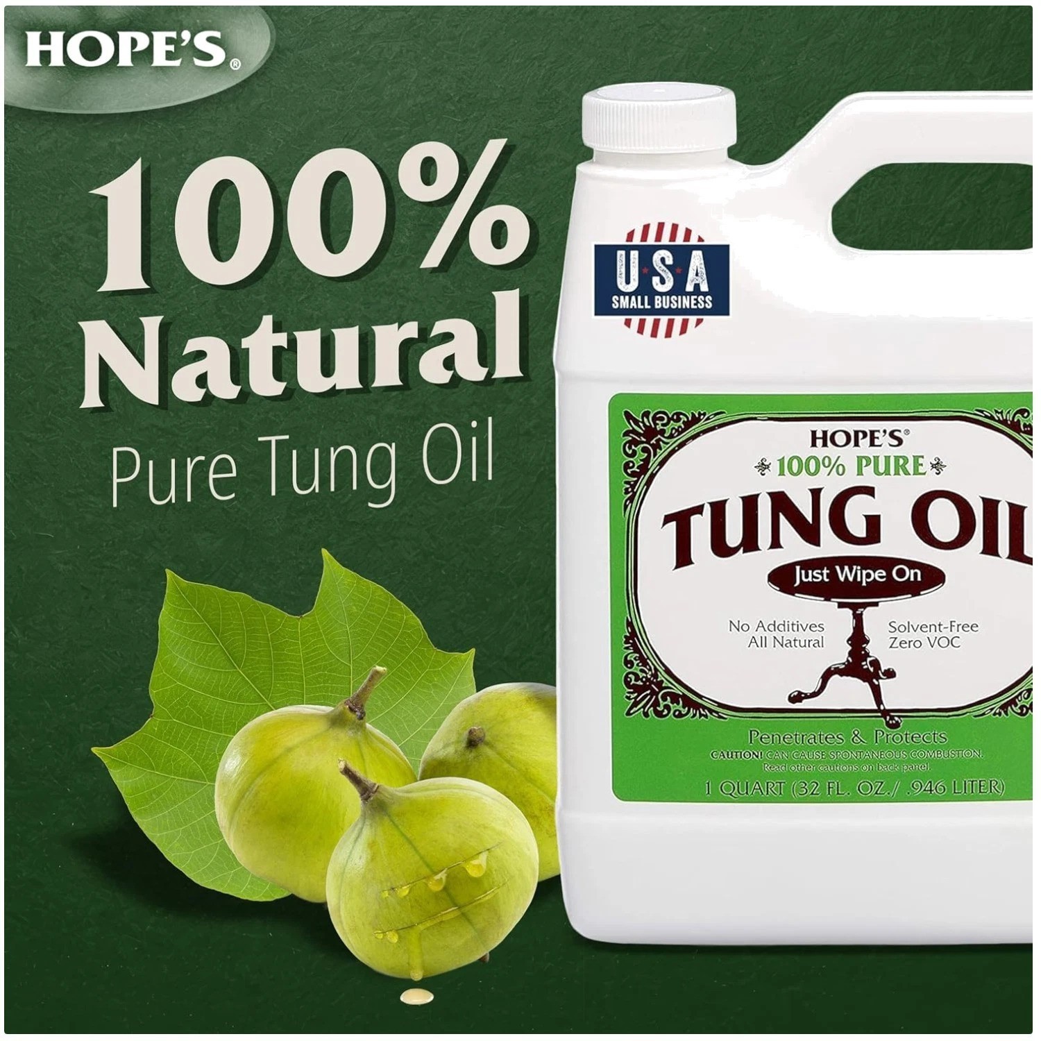Long-Lasting Tung Oil Sealer – Indoor Outdoor, 32oz