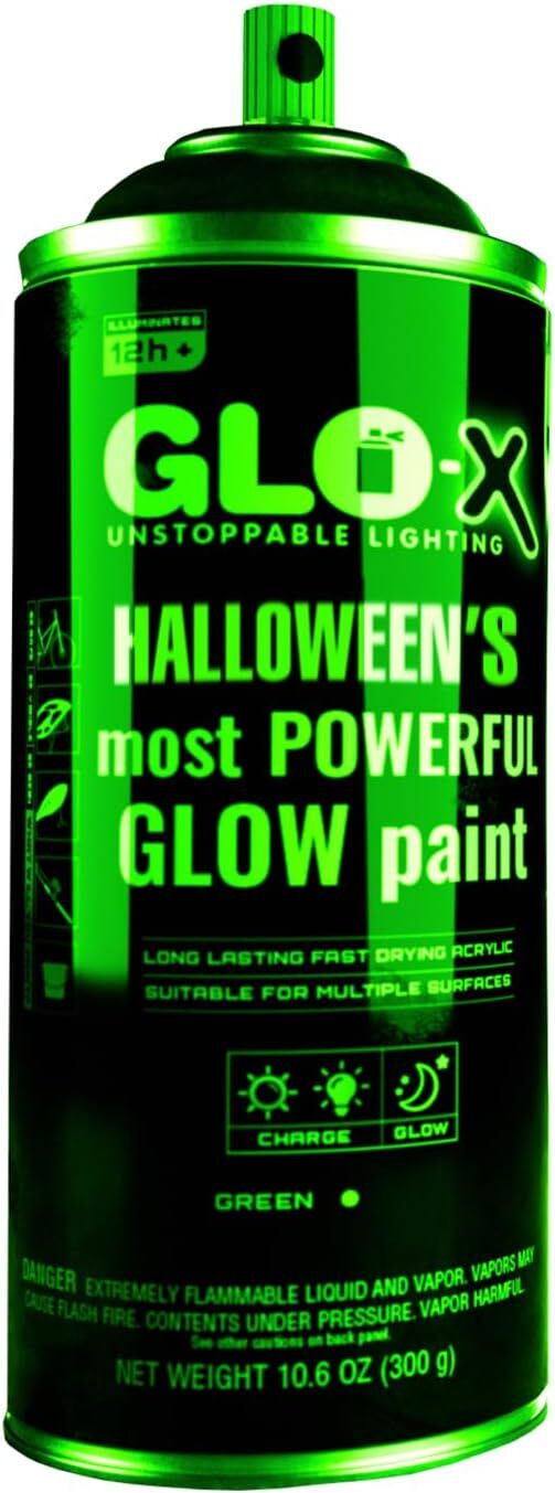Green Glow In The Dark Spray Paint (10.6 oz) Clear Spray Paint That Glows Neon G