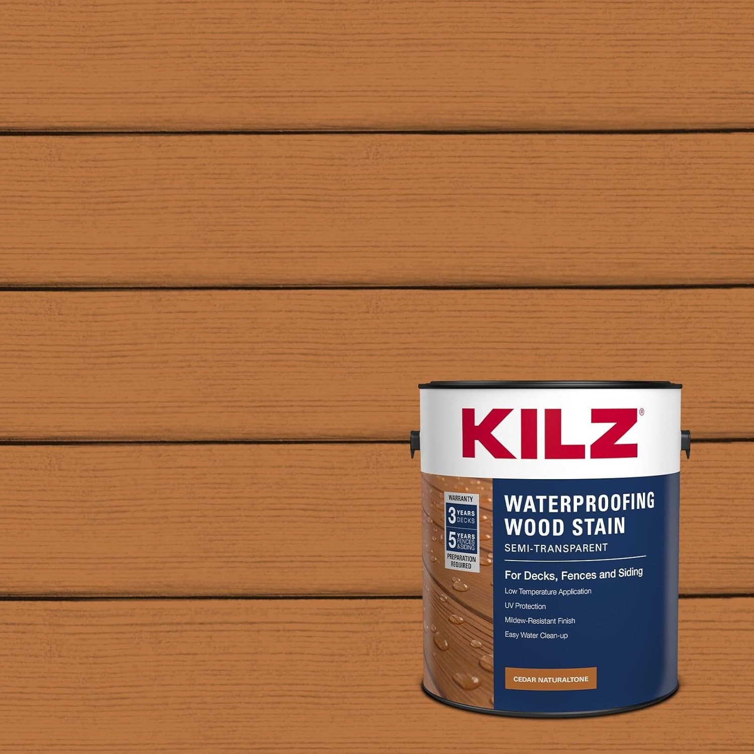 Wood Stain 1-Gallon Cedar Naturaltone Waterproofing Semi-Transparent Acrylic …