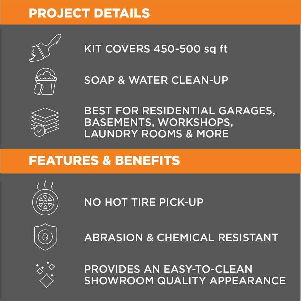 Garage Epoxy Shield Floor Kit 240 oz. Tan High-Gloss 2.5-Car Waterproof Sealant