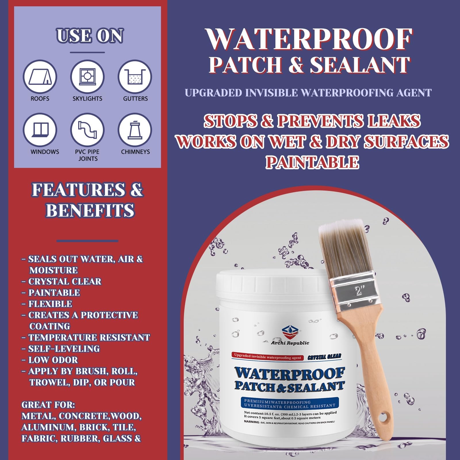 Archi Republic Clear Waterproofer – Highly Effective Waterproofing Coating That