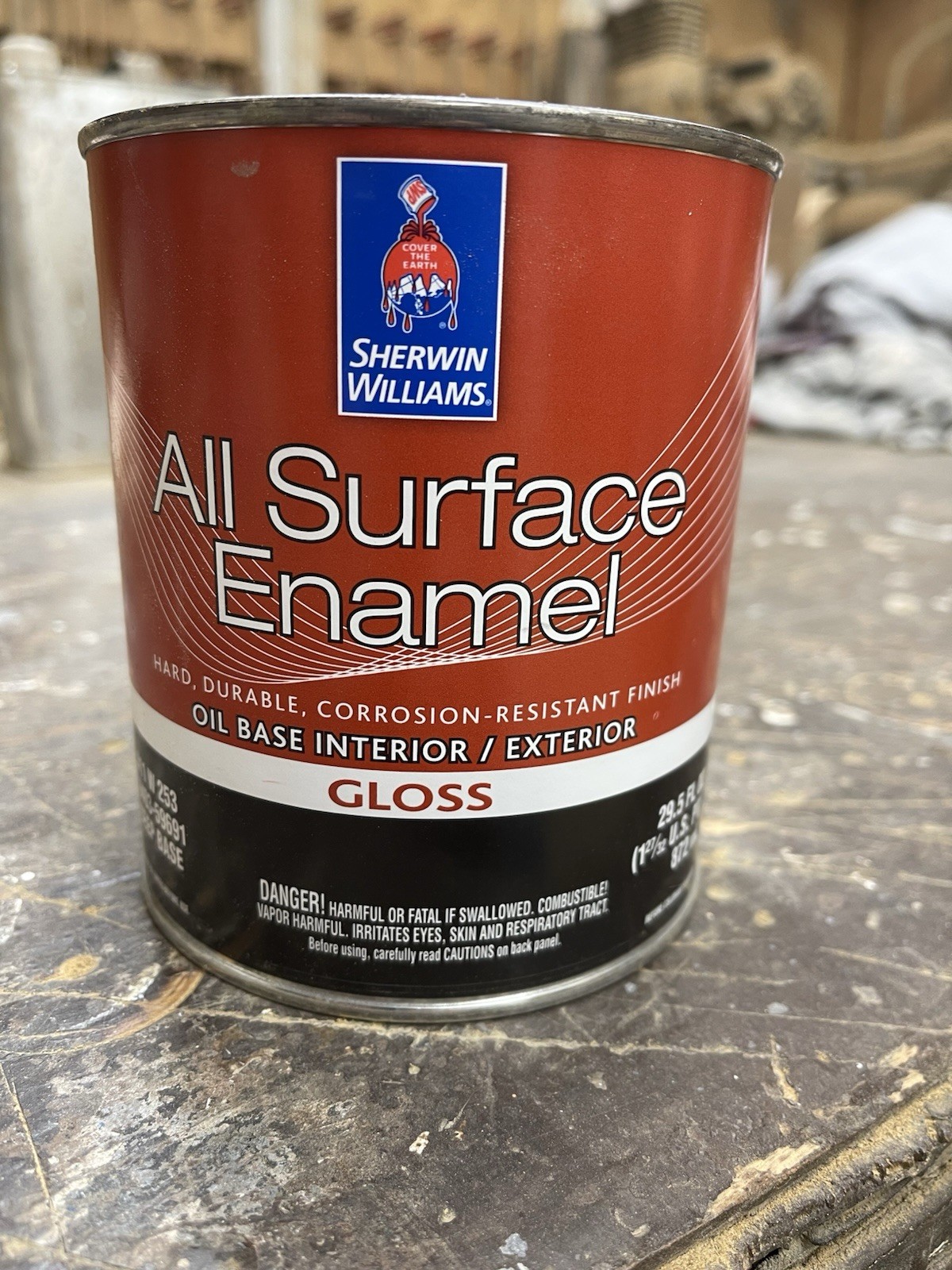Sherwin Williams All Surface Enamel Paint/ Oil Base Gold Gloss/ Quart