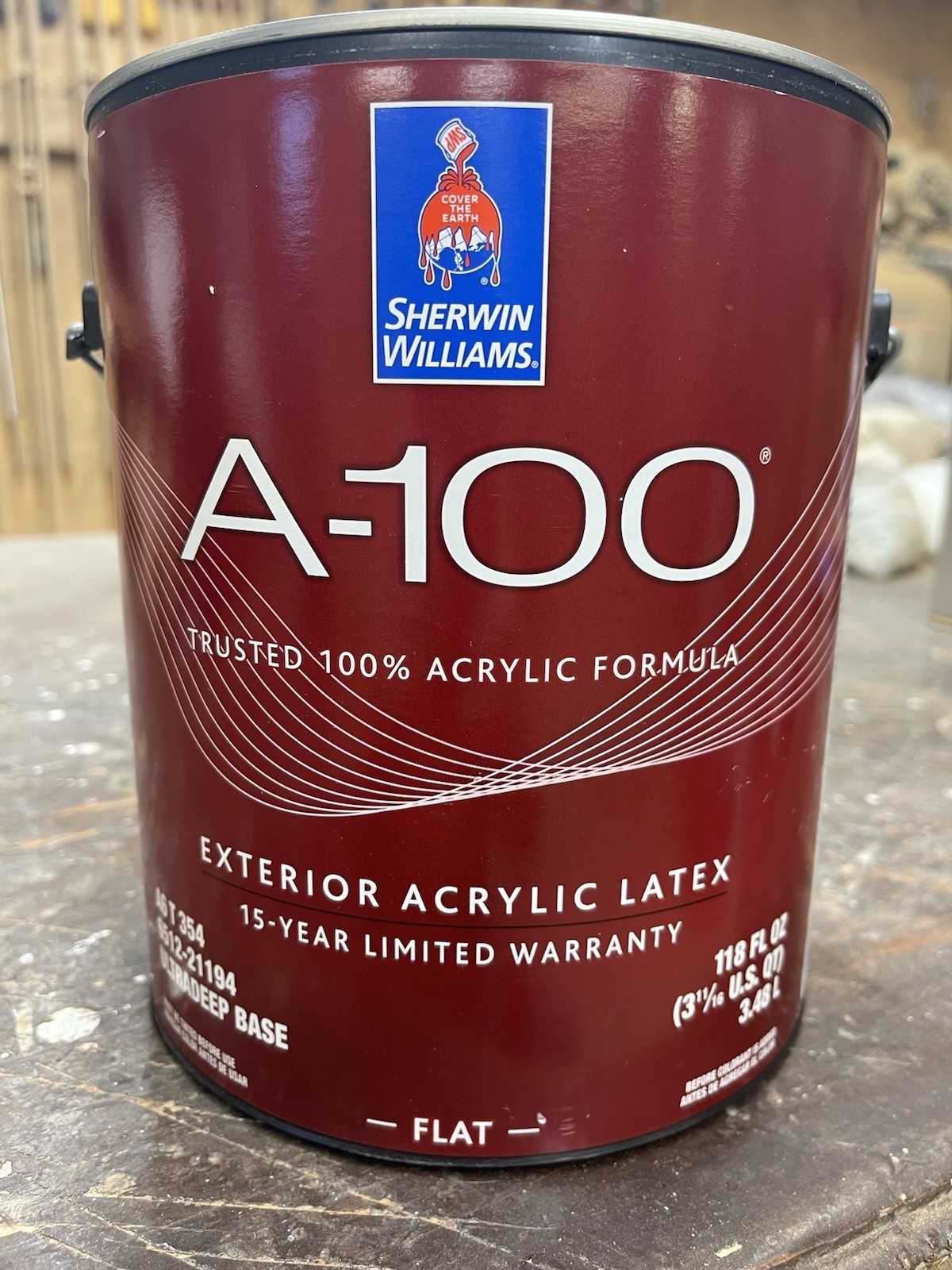 1 Gal. Sherwin Williams A-100 Exterior Flat Acrylic Paint / Bright Gold