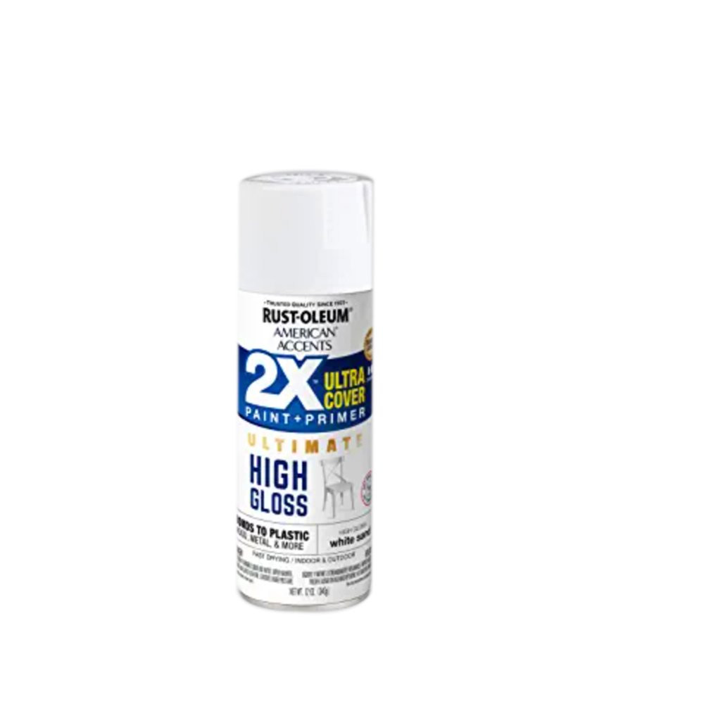 All Surfaces 2X Ultra Cover High Gloss White Sand Spray Paint & Primer 12 Oz