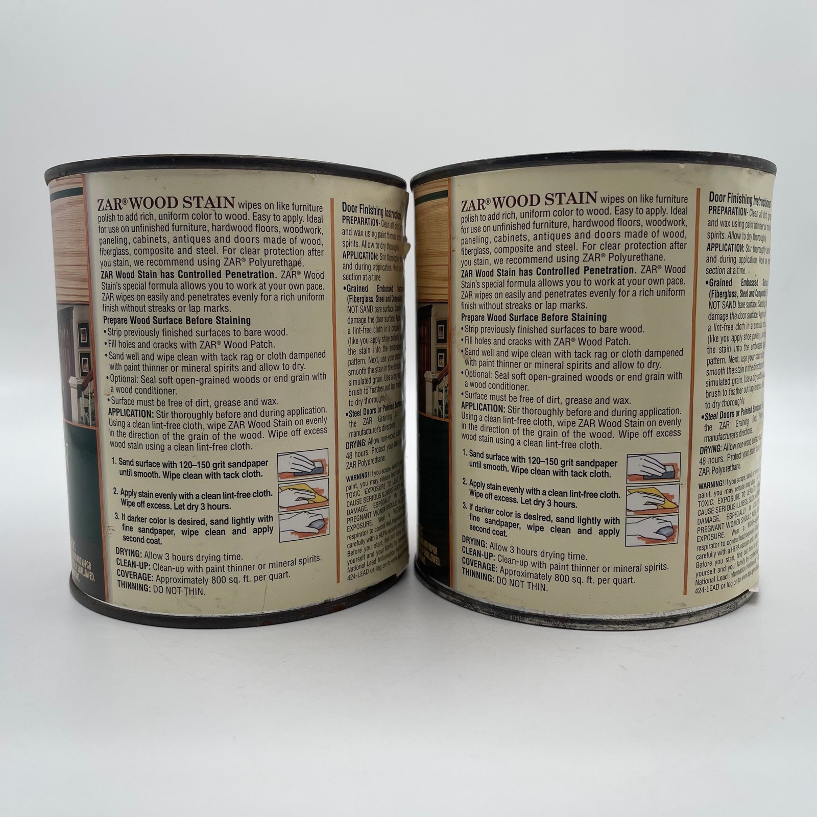 ZAR Oil-Based Interior Wood Stain 110 Salem Maple 1 Quart Cans Lot of 2