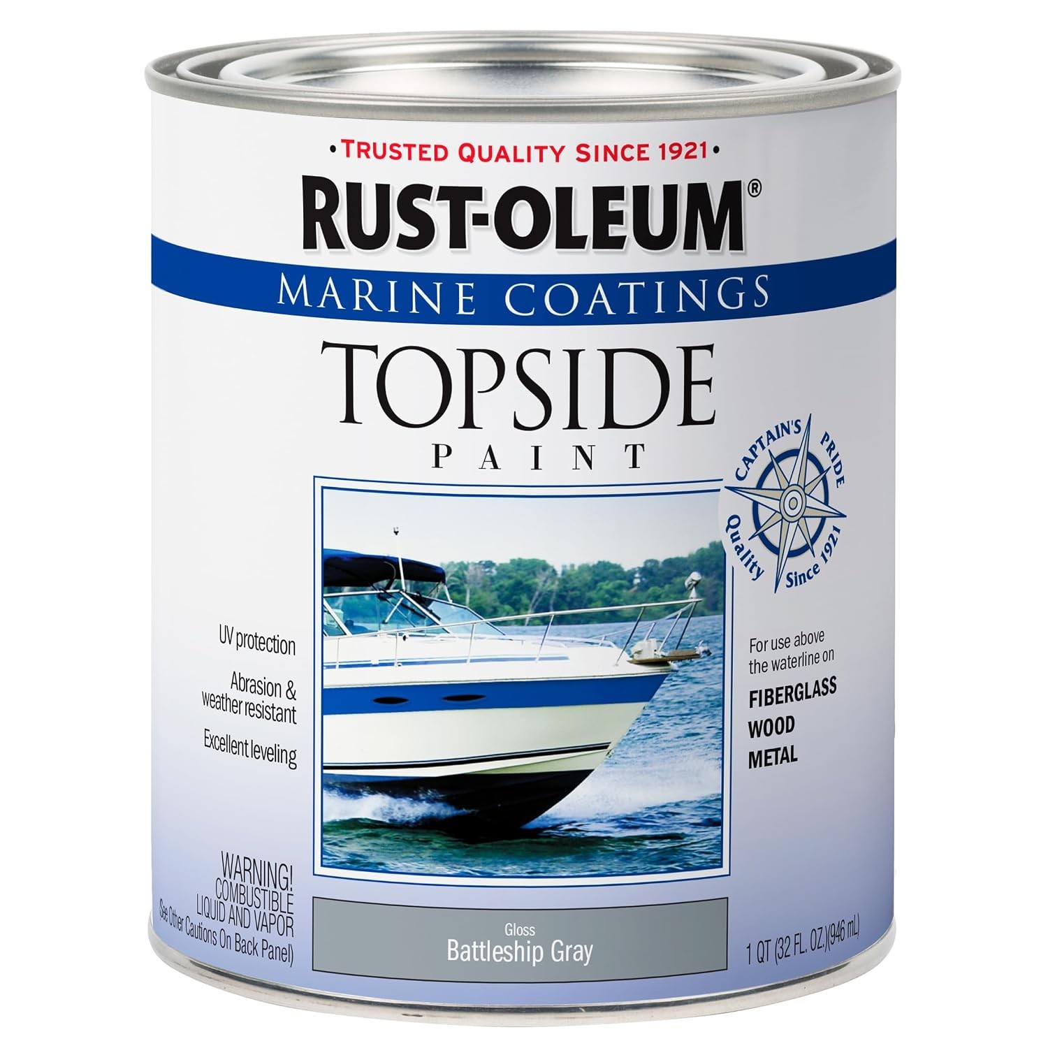 Rust Oleum Marine Coatings Battleship Gray Topside Paint Quart Marine Rust Paint