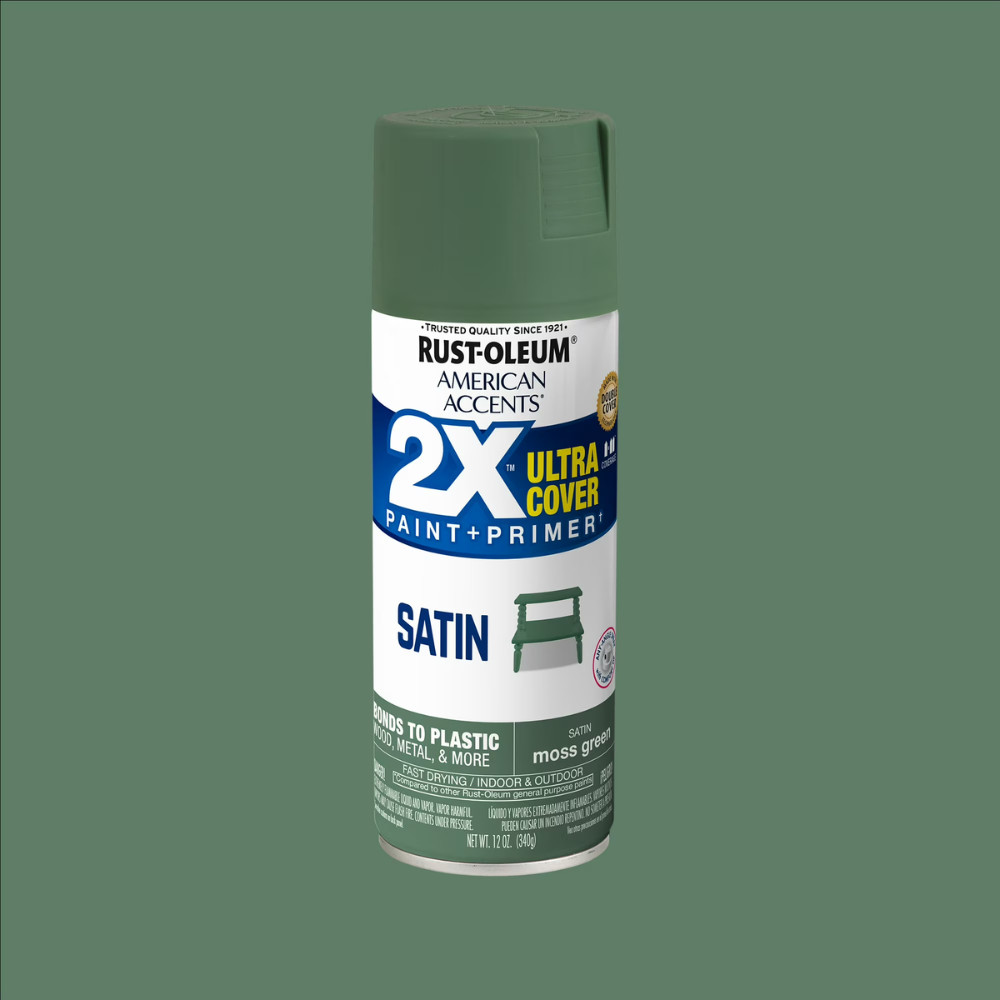 Rust-Oleum Moss Green Satin Spray Paint, 2X Ultra Cover, 12 oz, 6 Pack Spray Can