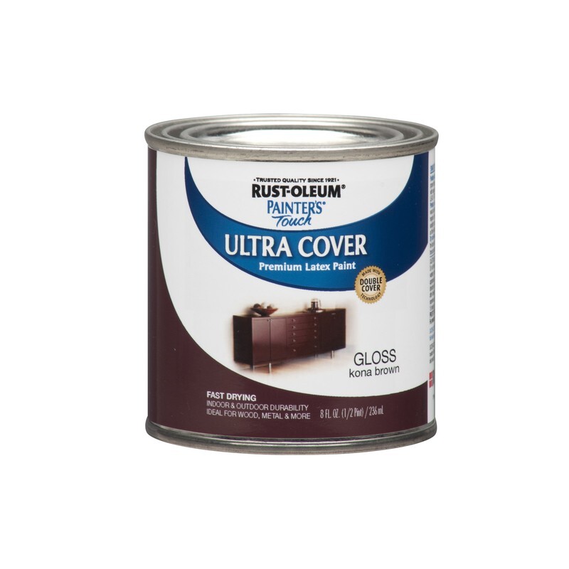 Rust-Oleum Painters Touch Ultra Cover Gloss Kona Brown Premium Latex Paint 1/2Pt