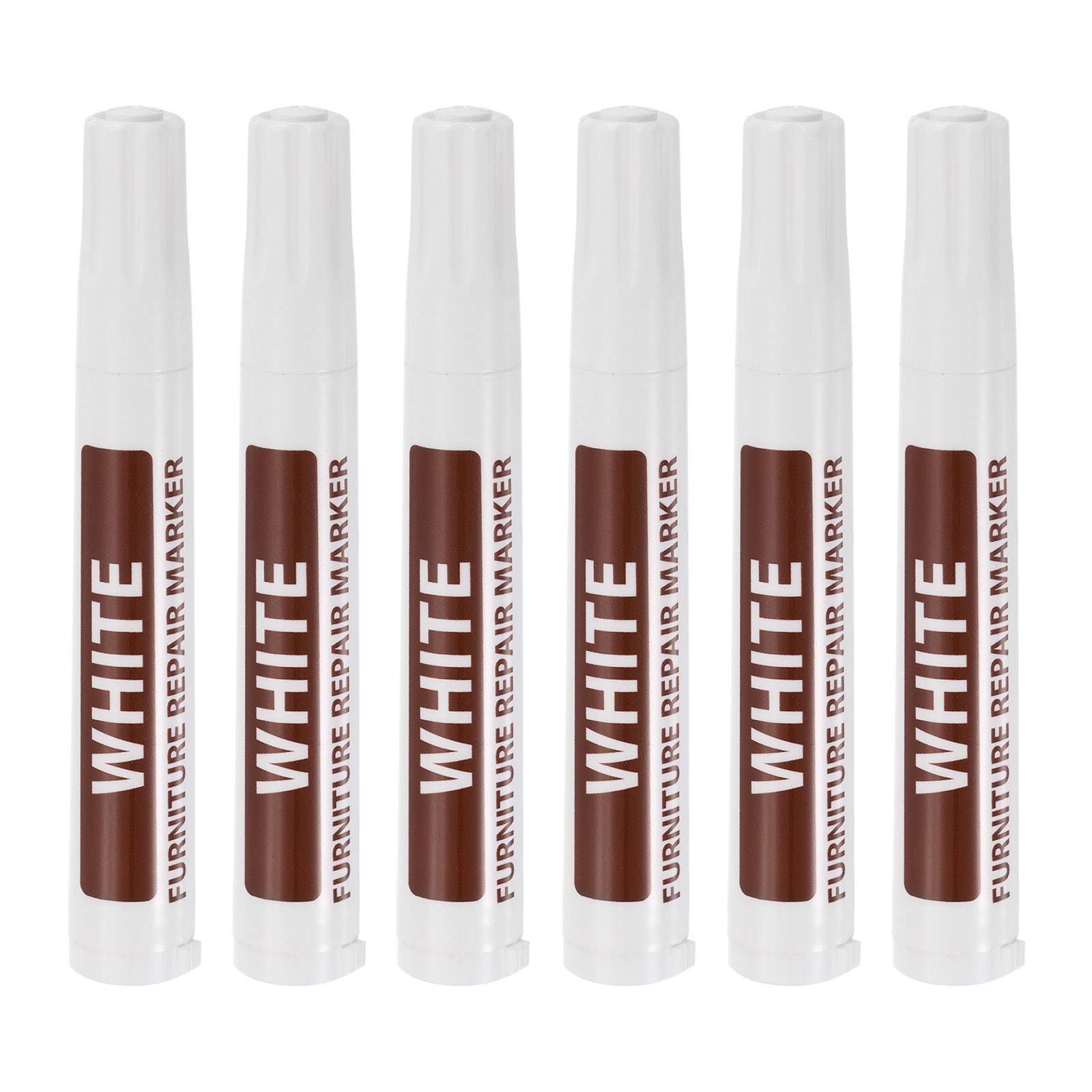 Furniture Repair Wood Markers, 6 Pcs White Touch Up Filler Sticks, Oil Based