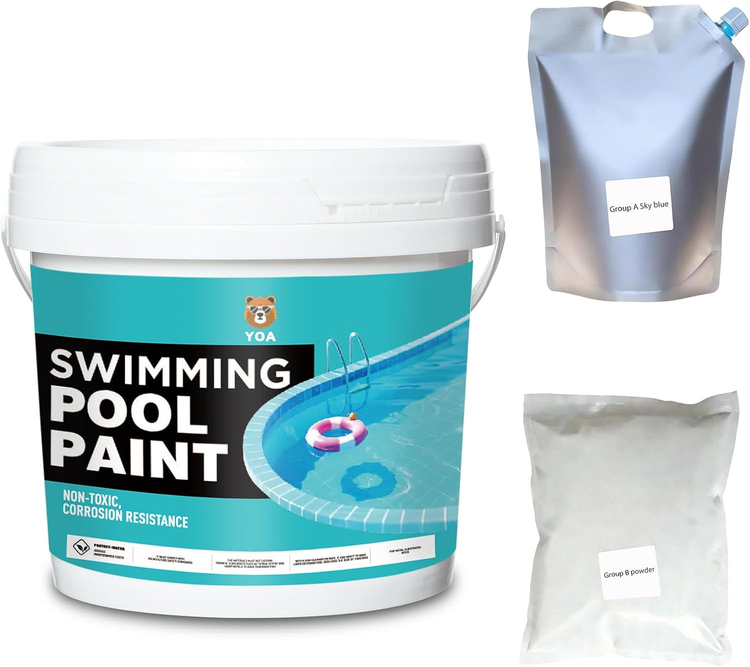 Waterproof Paint Light Gray 1 Gallon for Walls, Floors, Pools & Outdoor Use