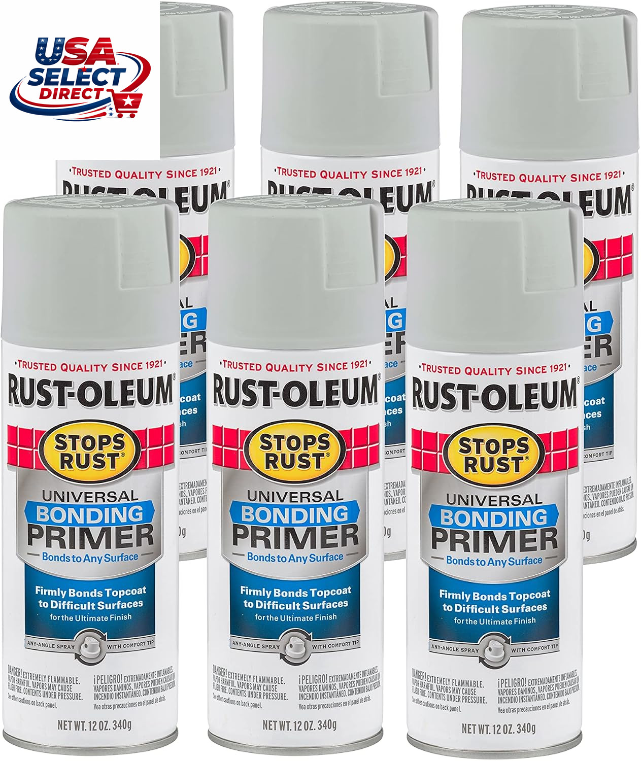 Stops Rust Universal Bonding Primer 12 Oz Gray Pack of 6