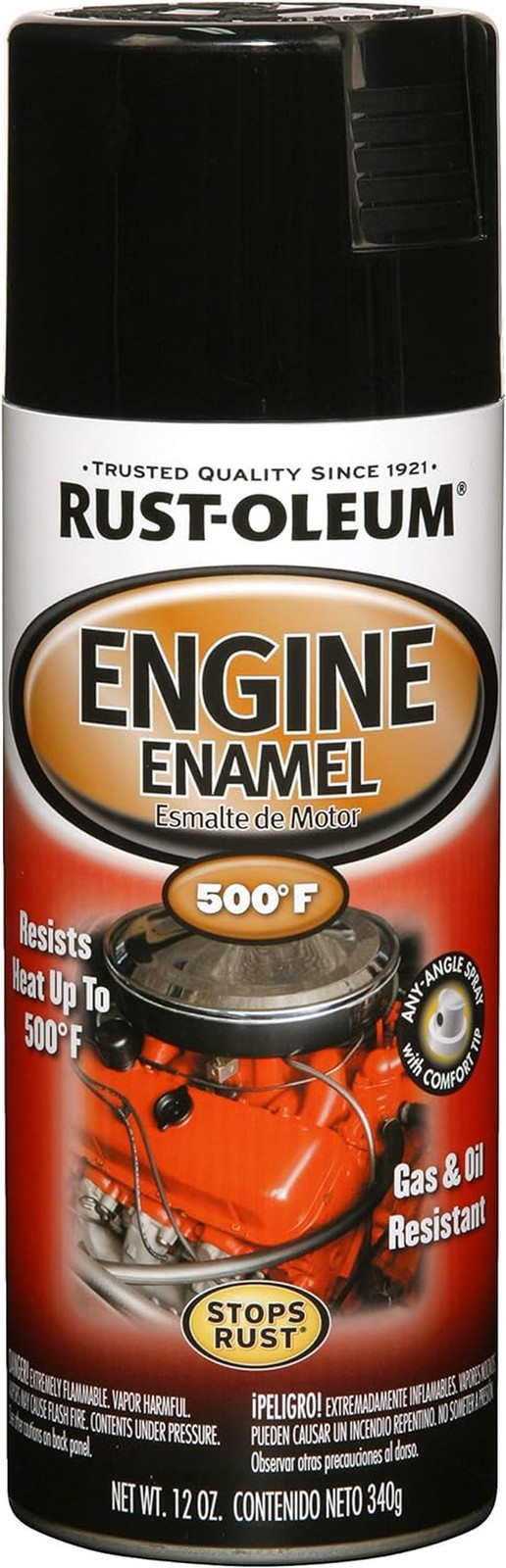 248932 Engine Enamel Spray Paint, 12 Oz, Gloss Black