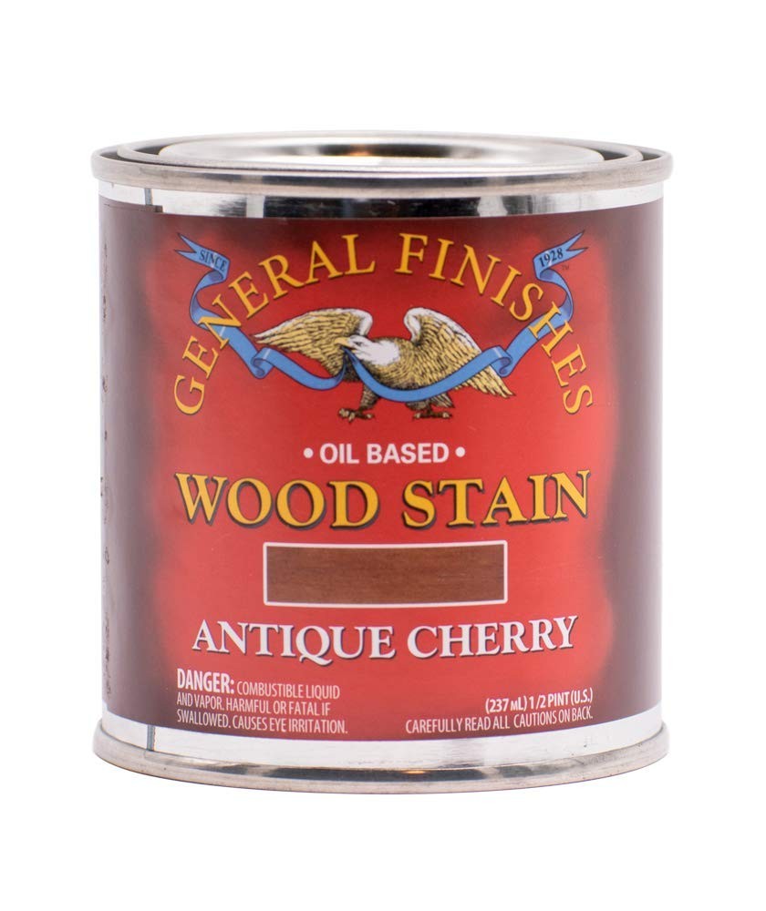 General Finishes Oil Based Penetrating Wood Stain, 1/2 Pint, Antique Cherry