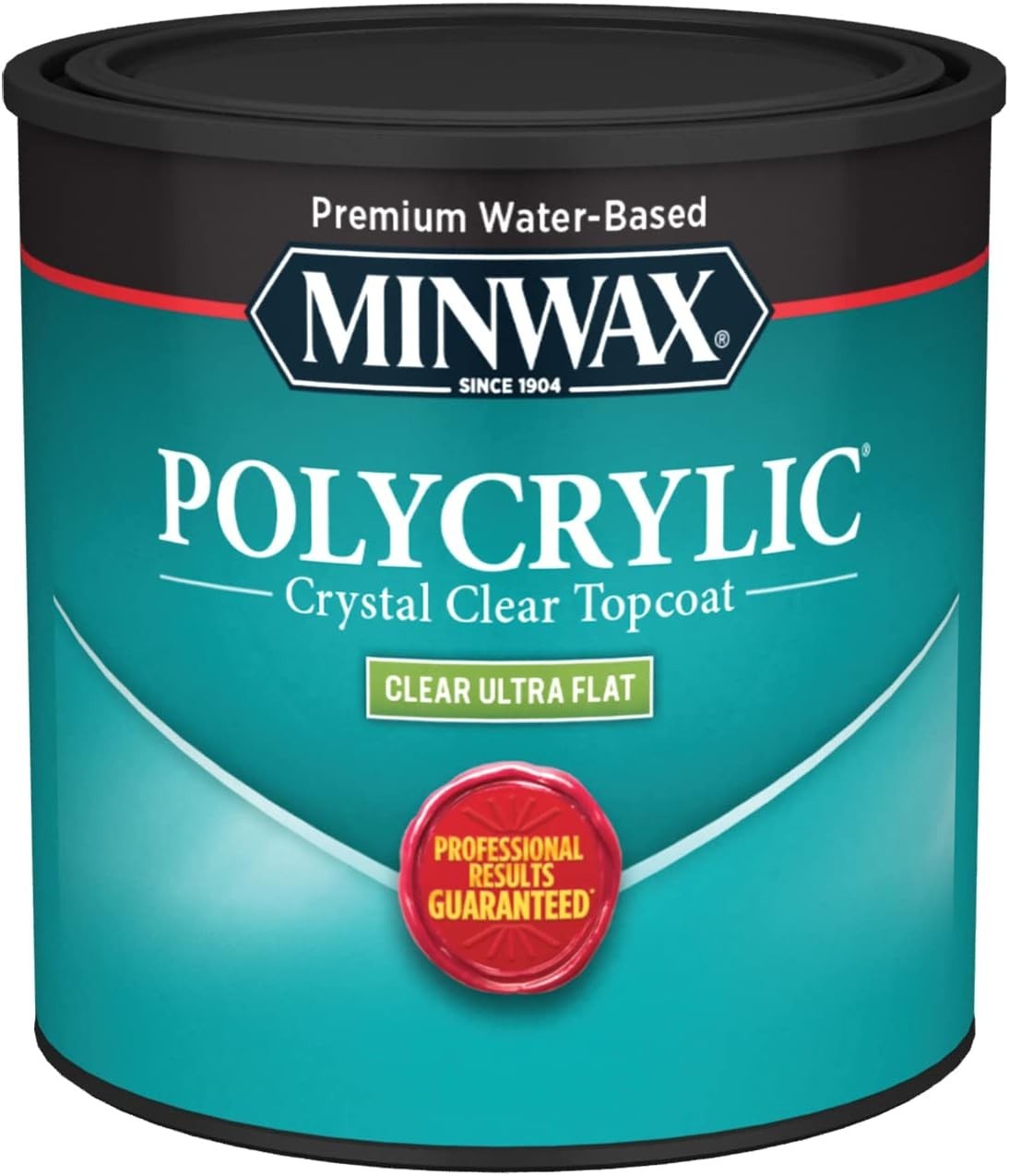 211114444 Polycrylic Protective Wood Finish, Clear Ultra Flat, ½ Pint