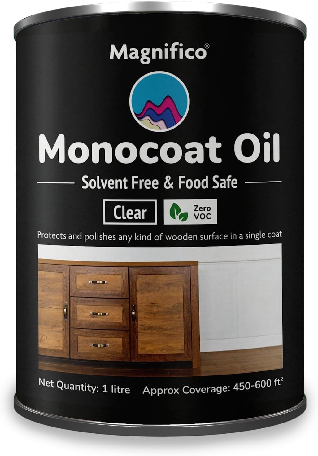 ✅ MAGNIFICO MONOCOAT OIL, Clear, 1 Liter: Wood, Epoxy, Marble, Metal *NEW SEALED