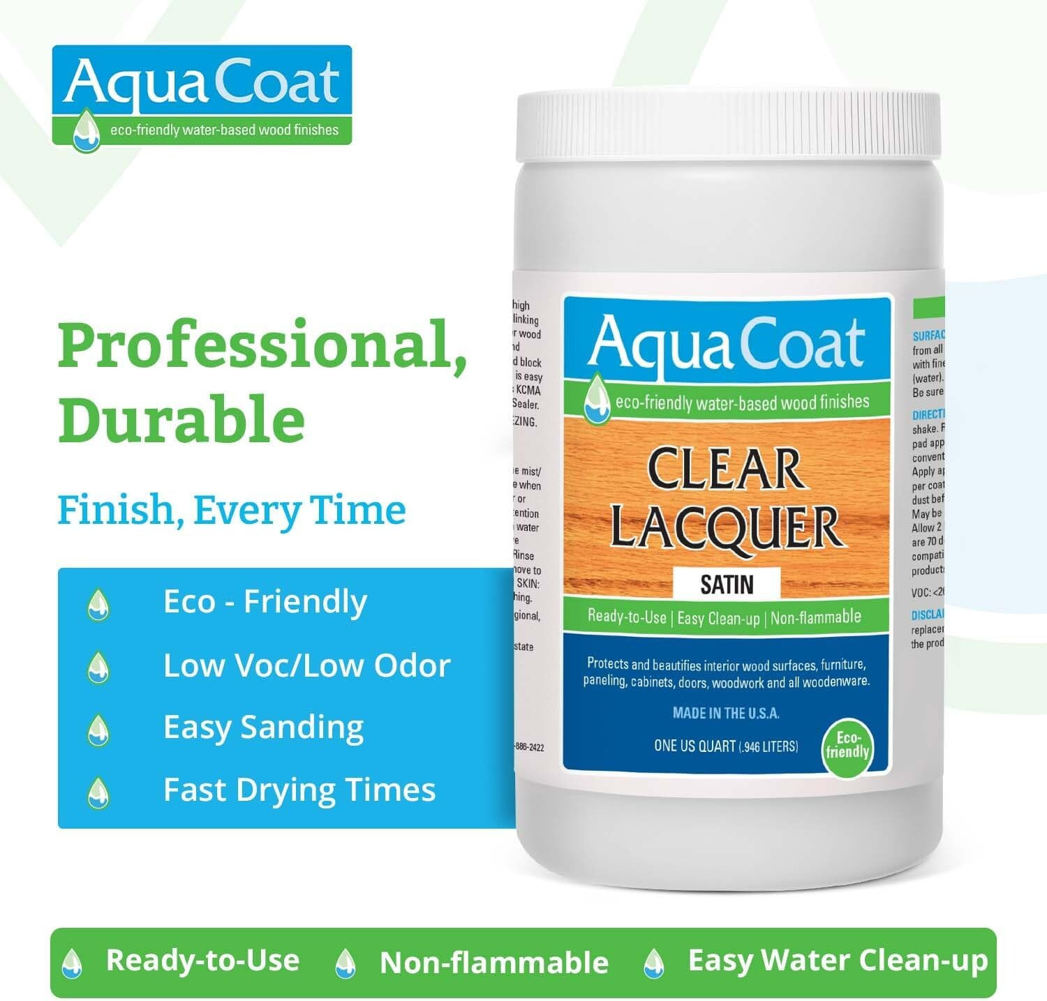 Clear Lacquer in Satin Finish – Premium Water-Based for Wood & Plastic – Self-Cr