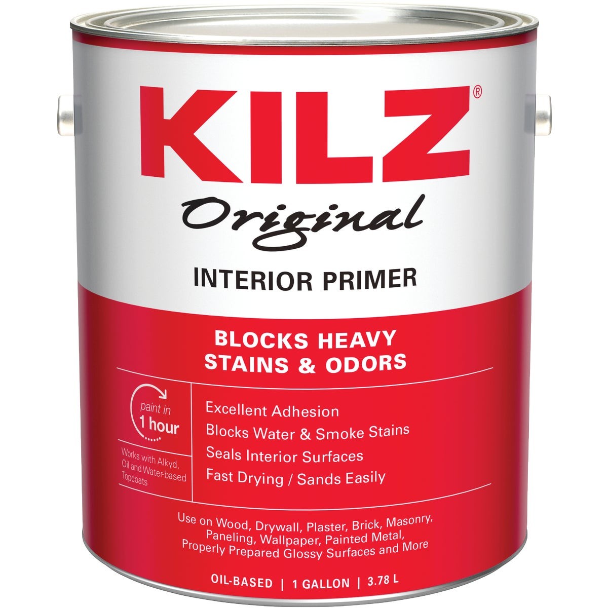 Kilz Original Oil-Based Interior Primer Sealer Stainblocker, White, 1 Gal. KILZ
