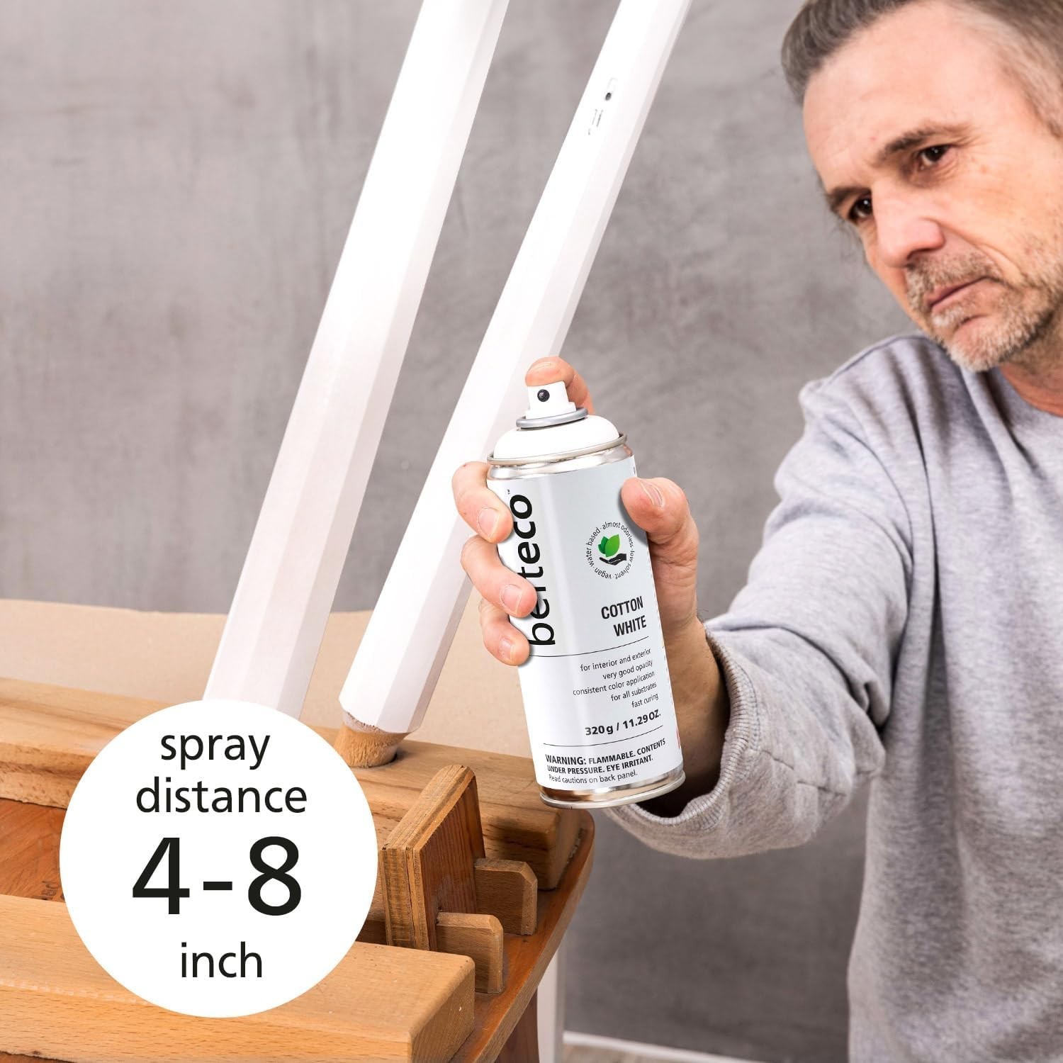 Versatile Water-Based Cotton White Spray Paint for Indoor/Outdoor Use | 11.29oz