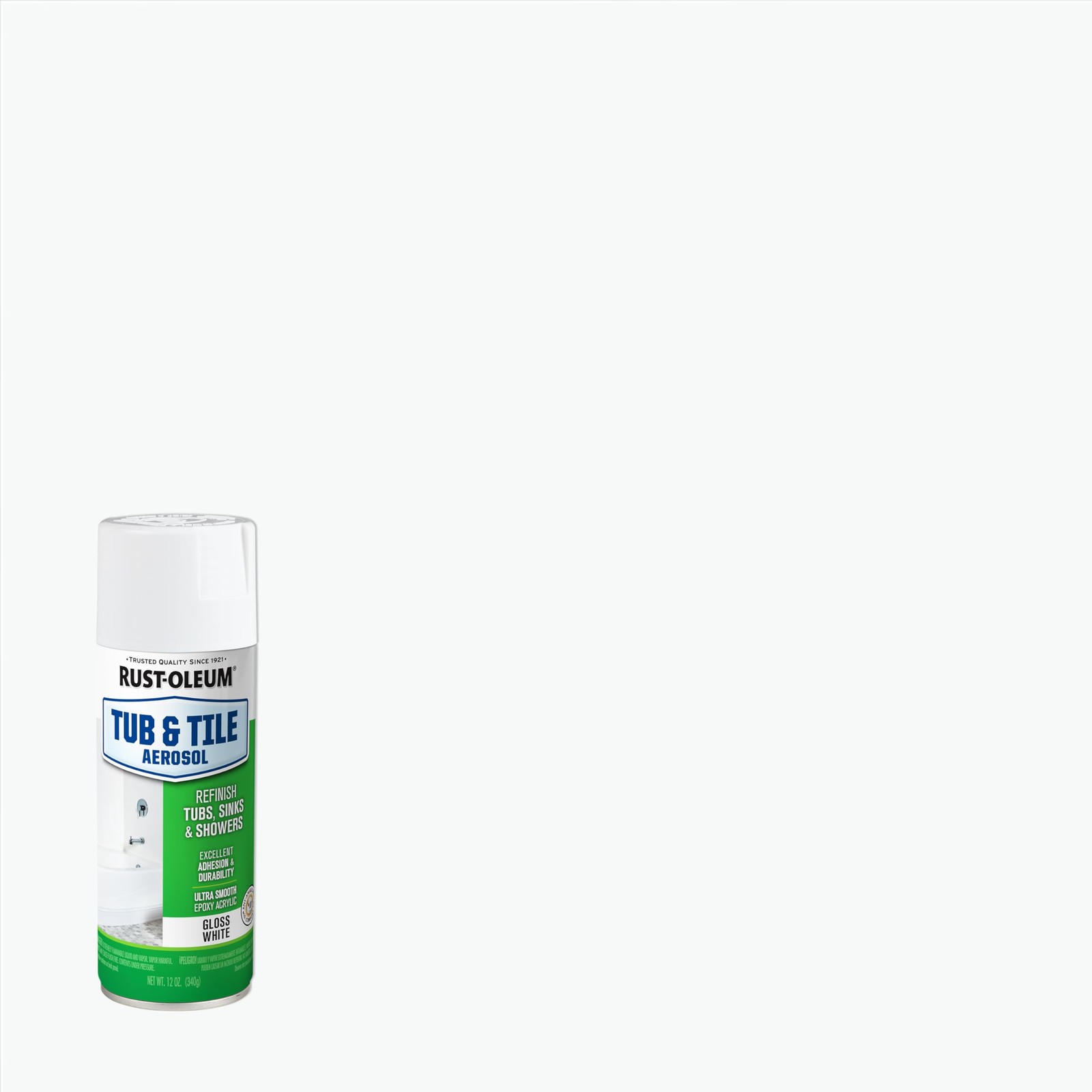 Rust Oleum Tub and Tile Spray Paint 12 Ounce Waterproof White Epoxy Formula