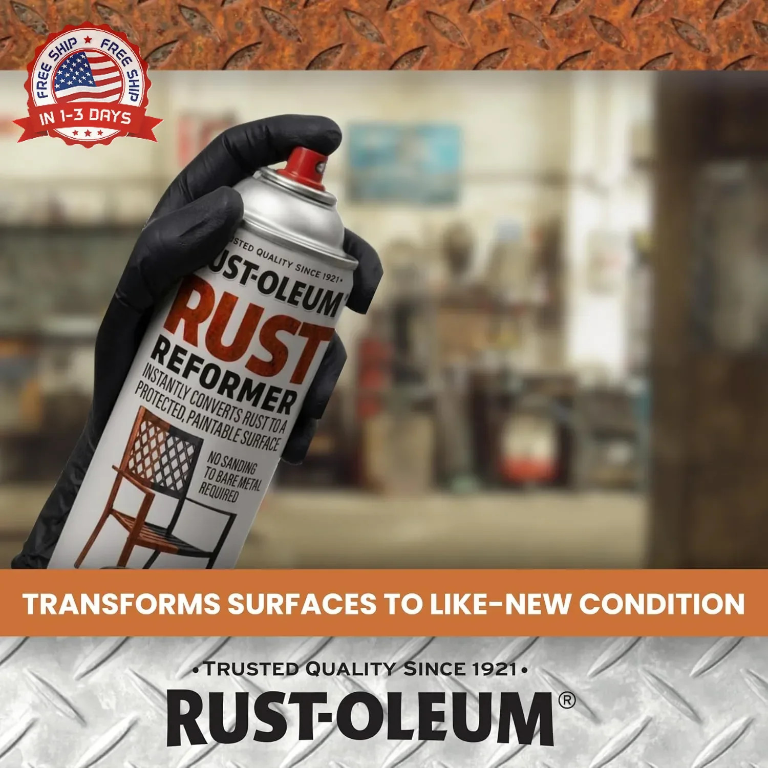 Rust-Oleum 215215-6PK Stops Rust Rust Reformer Spray, 10.25 oz, Black, 6 Pack